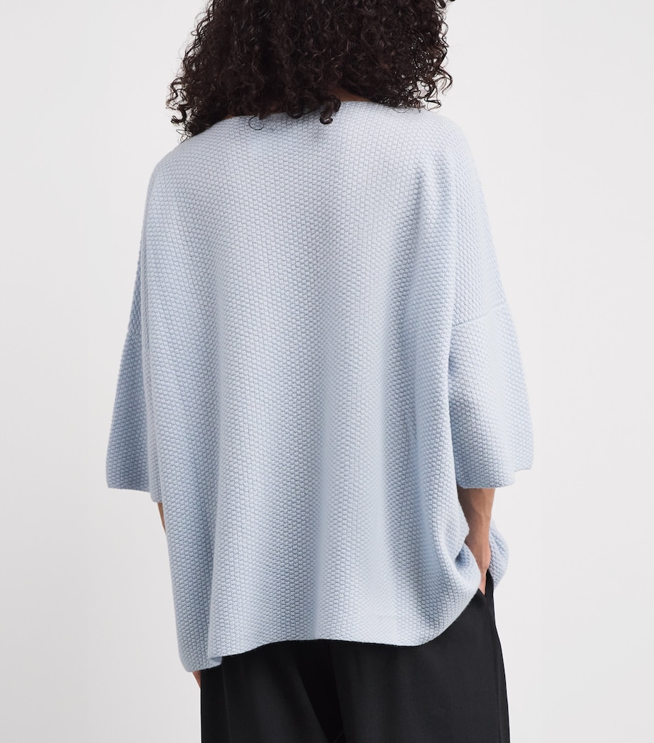 Eskandar Womens Cashmere Square-Neck Sweater Brgtnbl Image 5