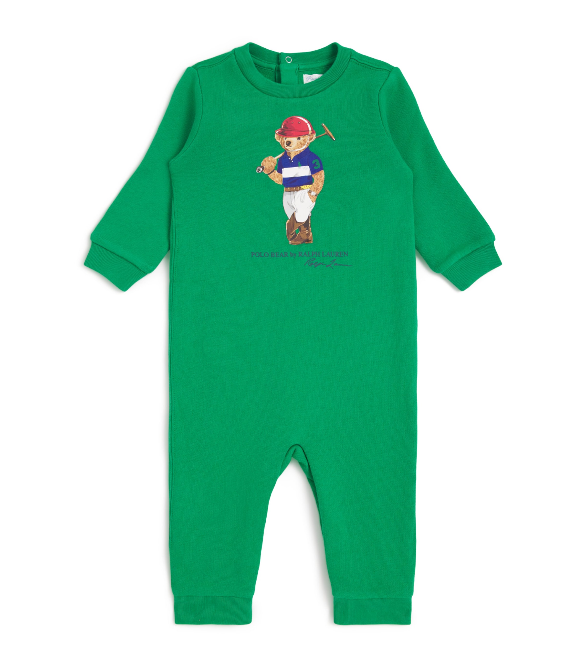 Cotton Polo Bear All-In-One (3-9 Months) GREEN Image 1
