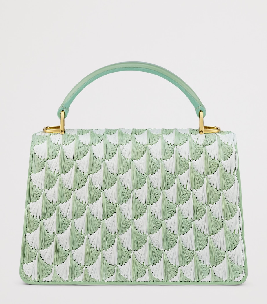 Bvlgari Mini Raffia Serpenti Forever Top-Handle Bag Green Medium Image 5