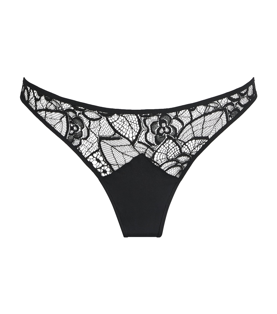 Lace Coquette Thong BLACK Image 1