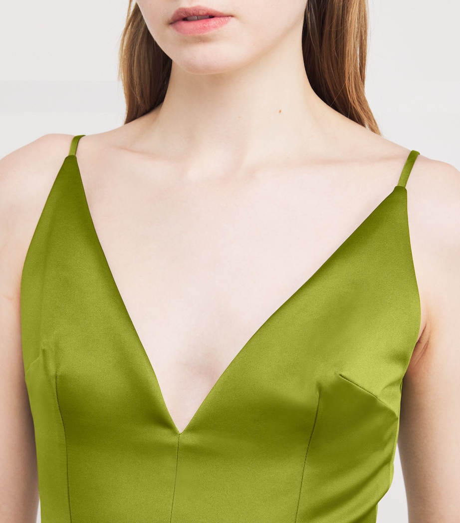 Emilia Wickstead Green Satin Vero Mini Dress | Harrods US Emilia Wickstead Green Satin Vero Mini Dress | Harrods US
