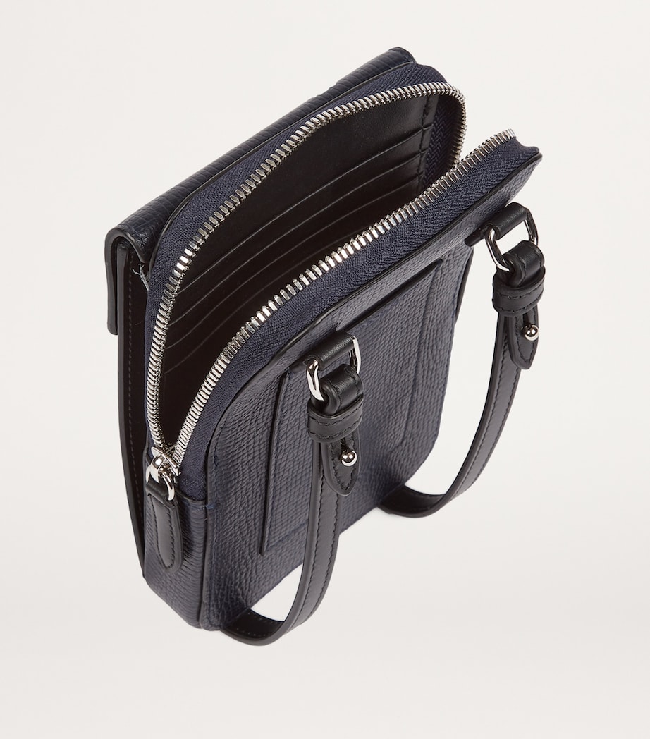 Leather Cross-Body Pouch NAVY Image 2