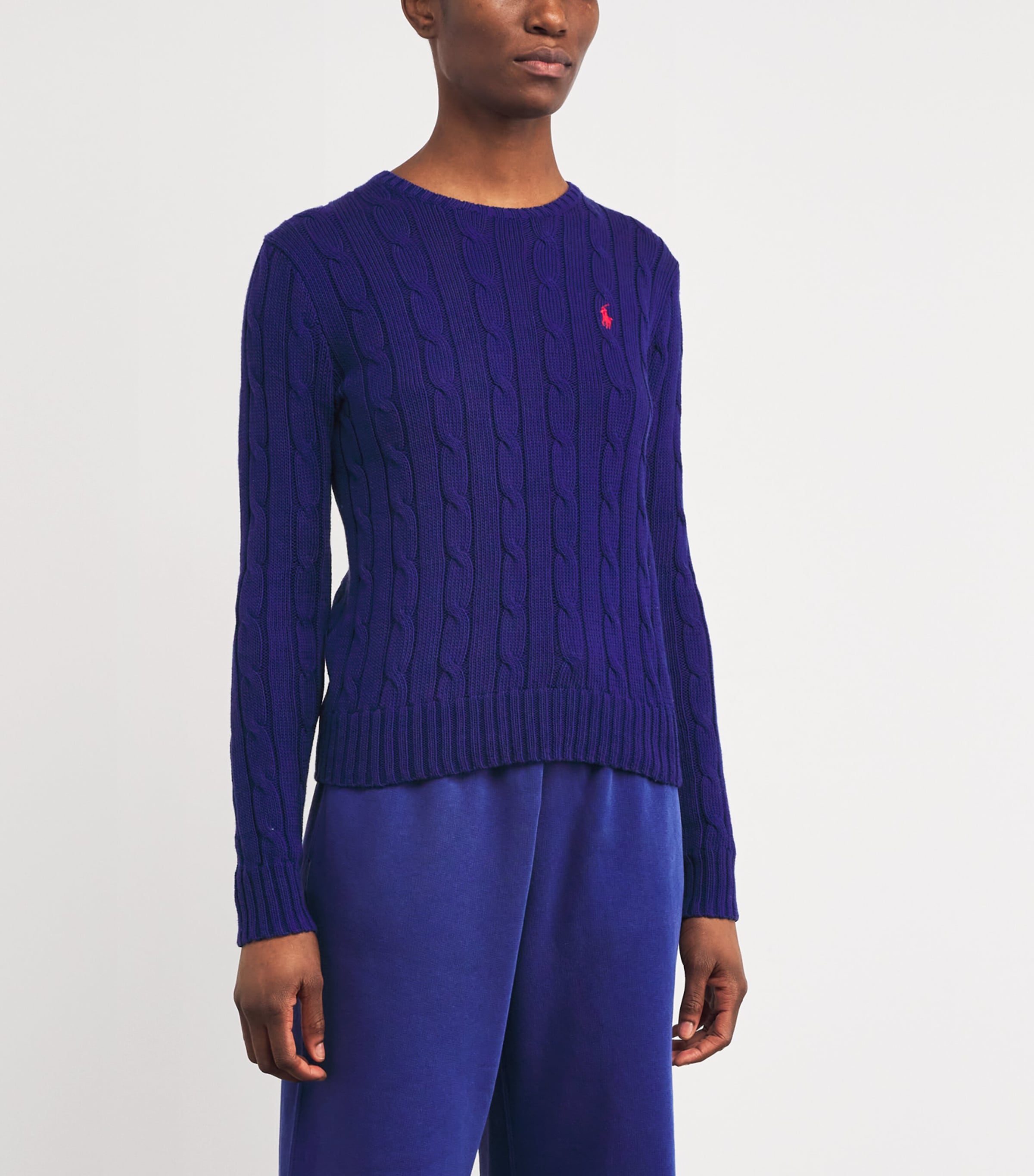 Cotton Cable-Knit Julianna Sweater FALL ROYAL Image 3