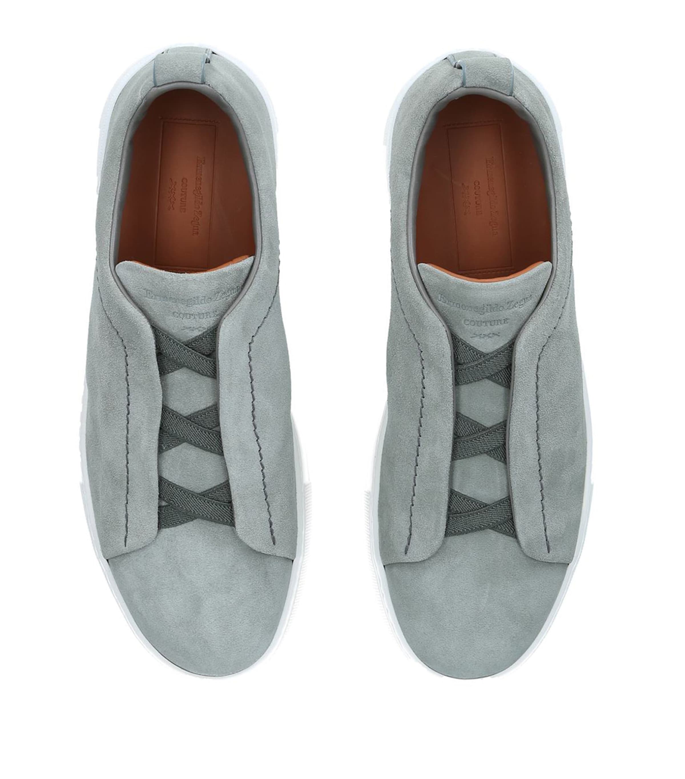 Suede Triple Stitch Sneakers GREY MID Image 4