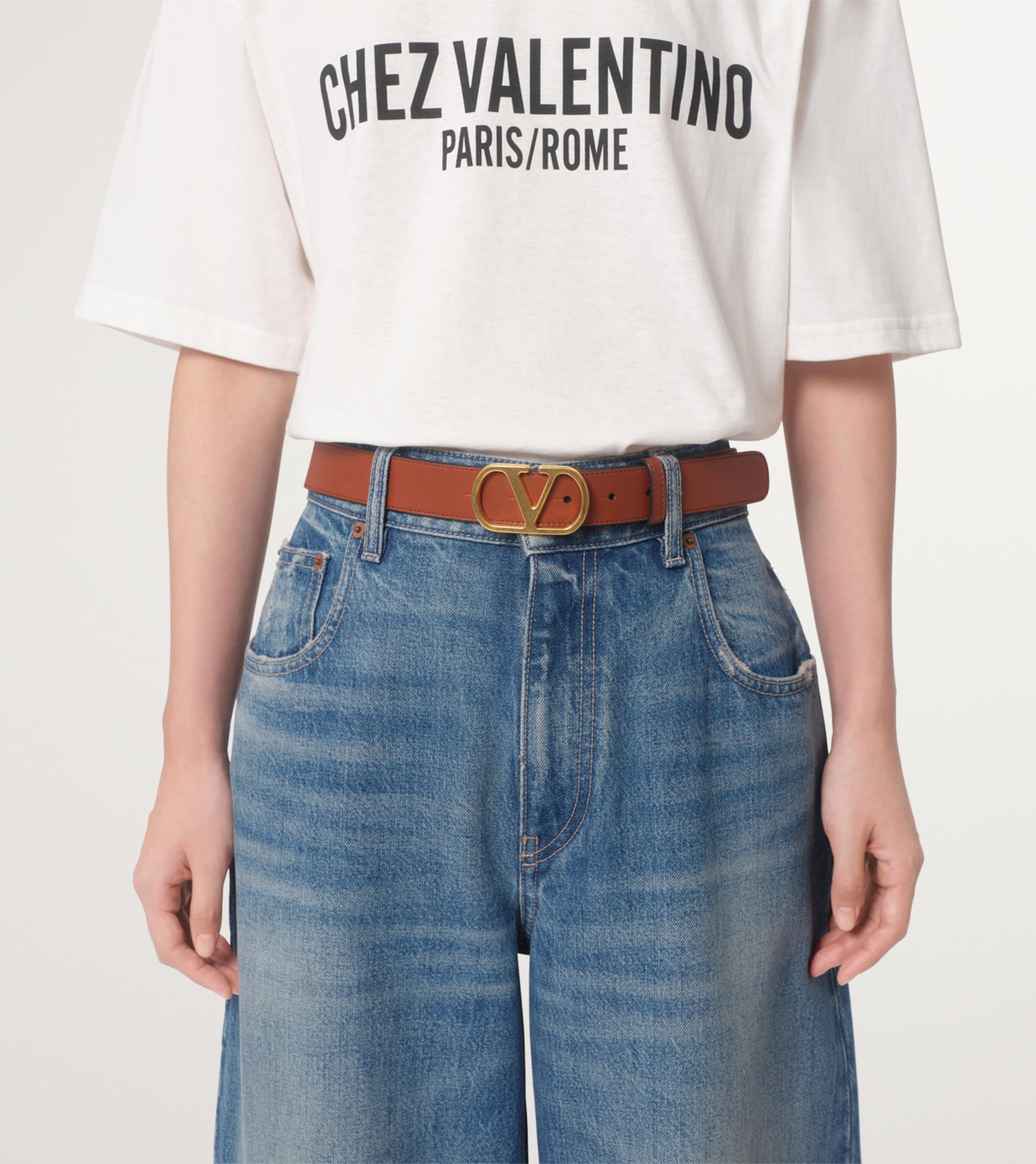 Leather VLogo Signature Belt WU2 Image 4