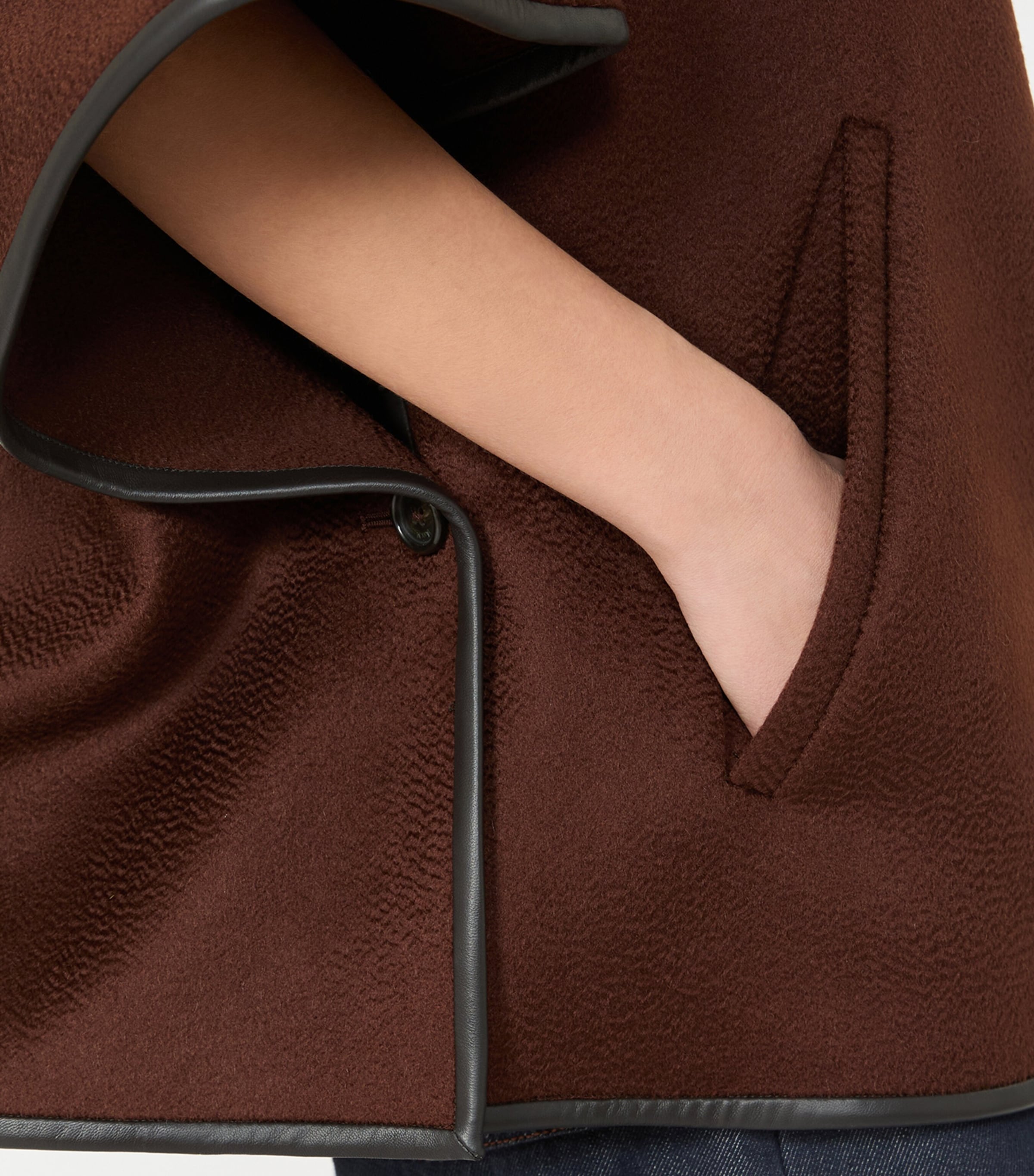 Max Mara Womens Cashmere Wrap-Front Cape Rust Image 6