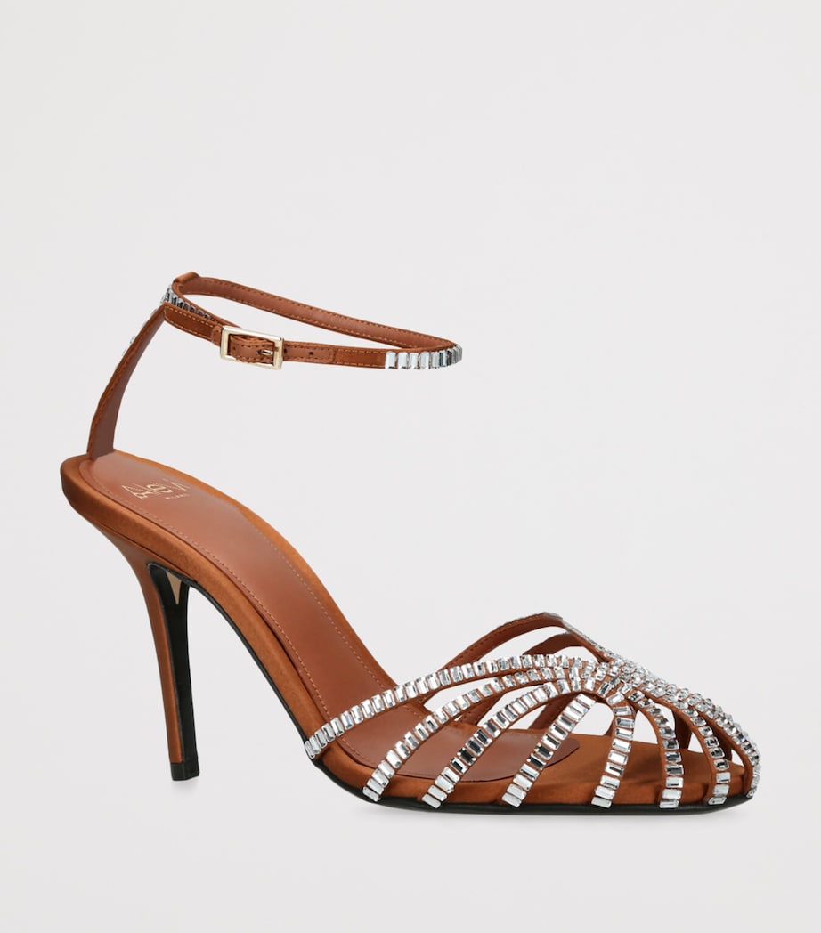 Alevì Satin Penelope Xtal Heeled Sandals 95 Rust Image 3
