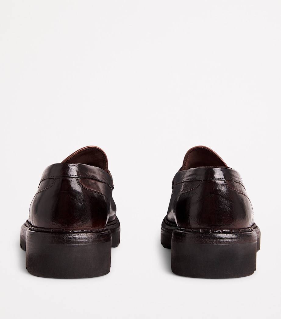 Calfskin Moccasin Penny Loafers CACAO Image 4