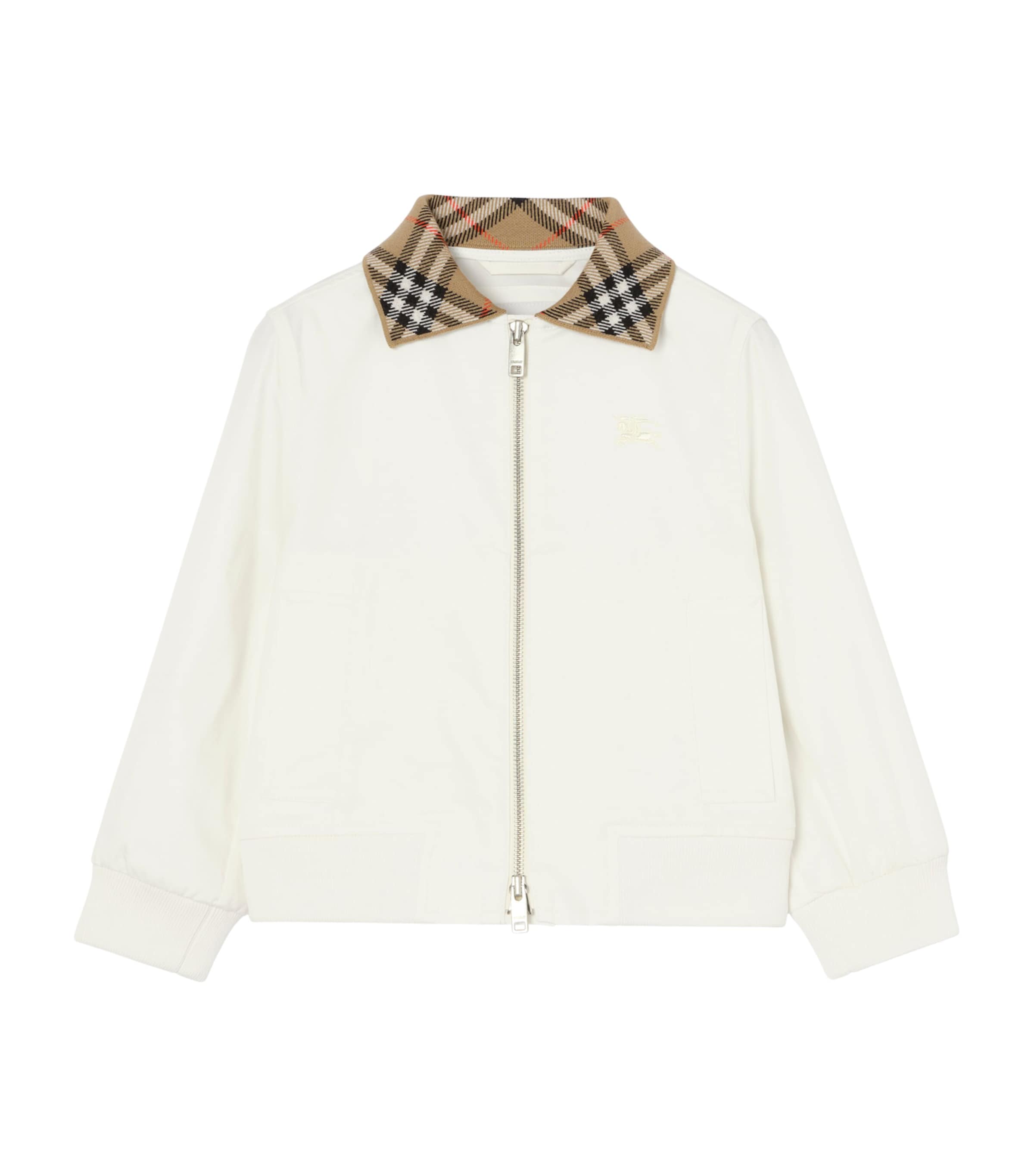 Burberry Kids Cotton Hayfield Harrington Jacket (4-12 Years) Chalk White Image 1