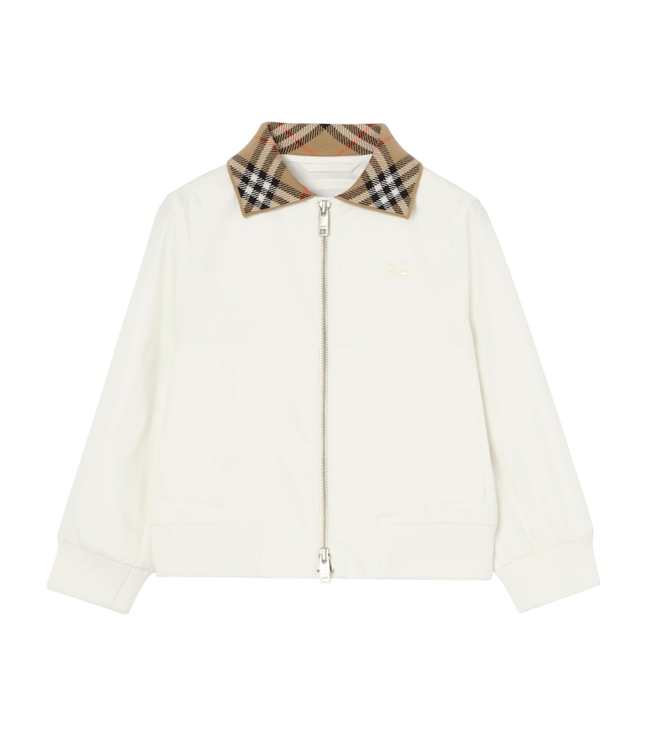 Burberry Kids Cotton Hayfield Harrington Jacket (4-12 Years) Chalk White Image 1