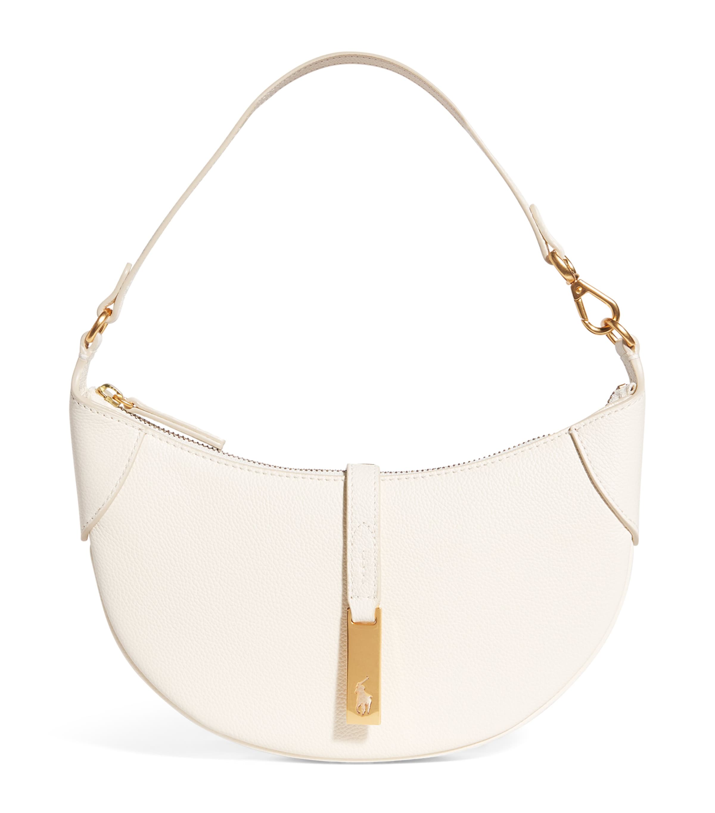 Polo Ralph Lauren Small Leather Polo Id Shoulder Bag In White