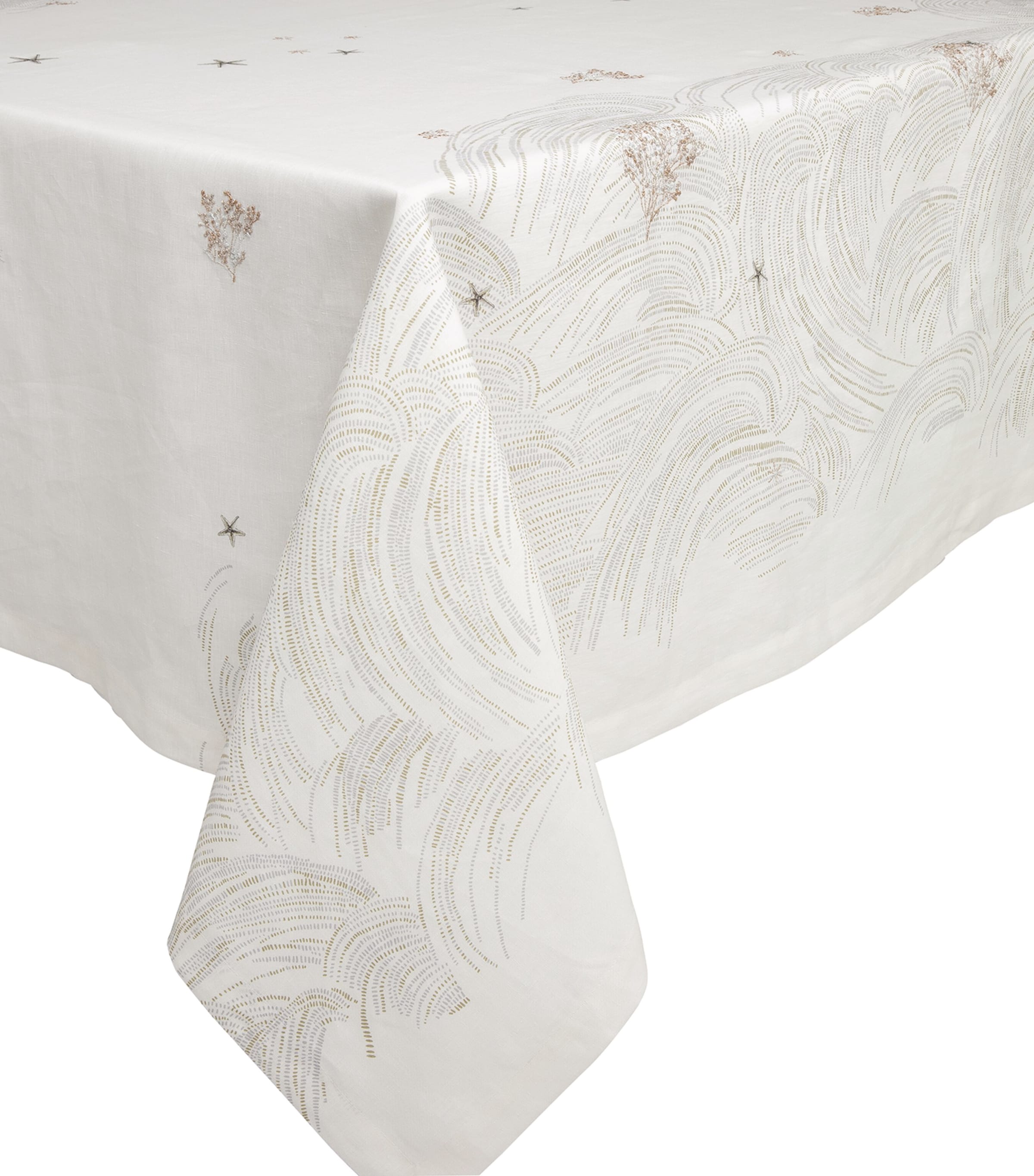 Shop Alexandre Turpault Oceanide Blanc Tablecloth In White