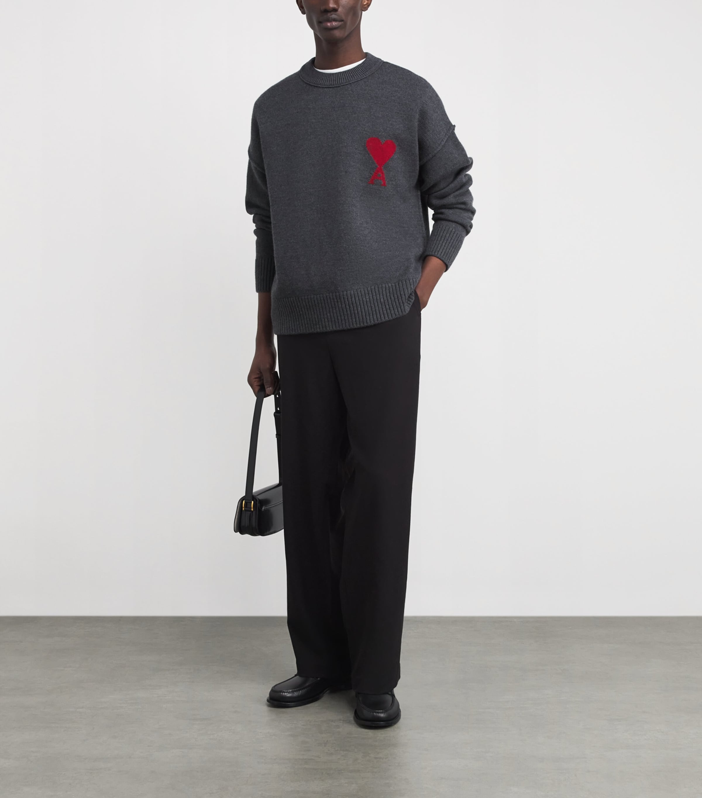 Wool Ami de Coeur Sweater 084 HEATHER GREY Image 2