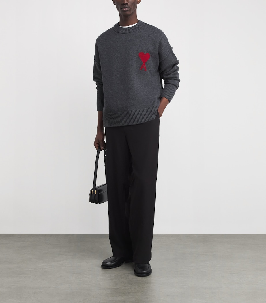 Wool Ami de Coeur Sweater 084 HEATHER GREY Image 2