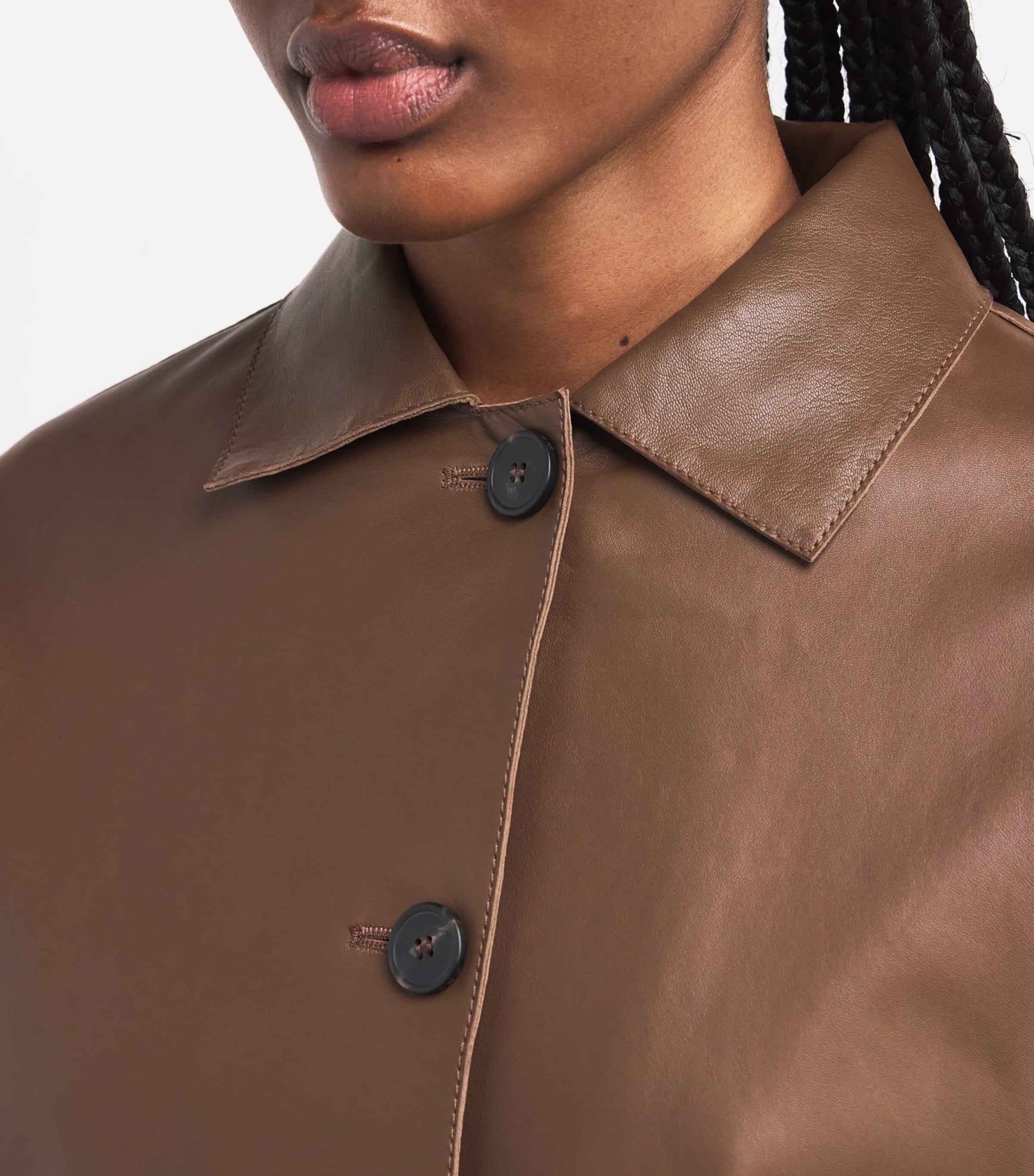 Nappa Leather Shirt Jacket HAZELNUT BROWN Image 6