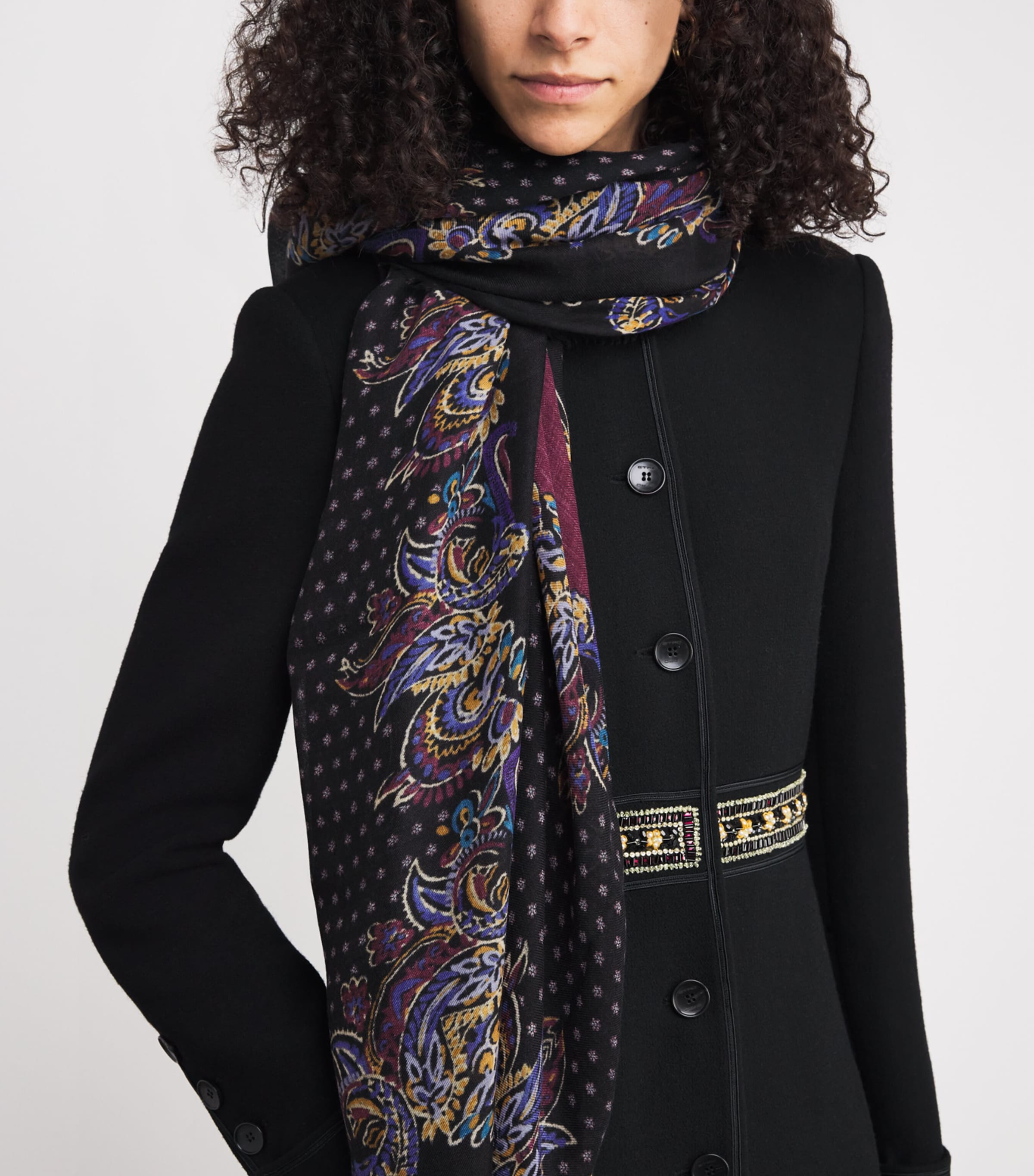 Cashmere Paisley Scarf X0810 Image 2