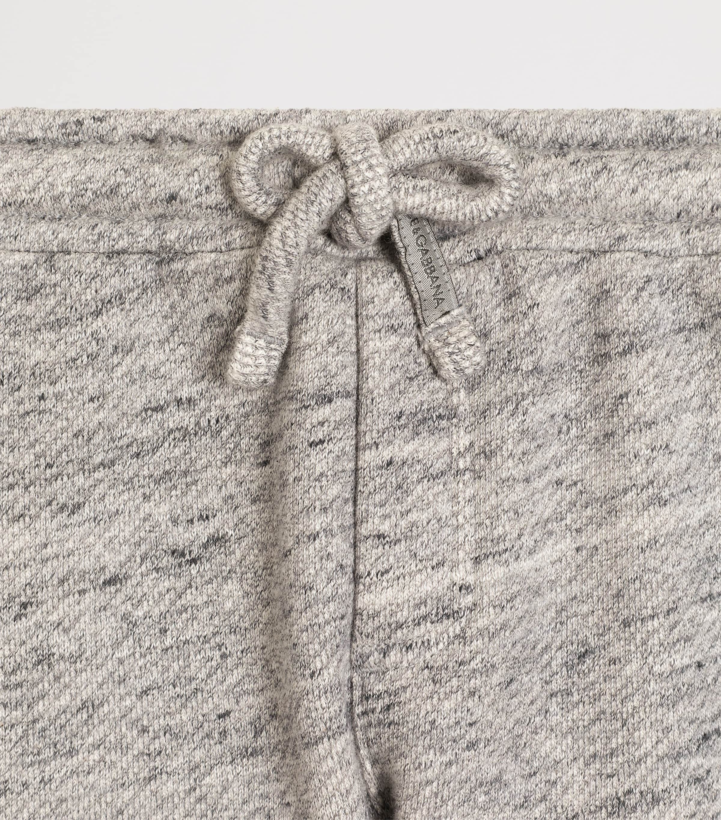 Dolce&Gabbana Kids Cotton Logo Drawstring Trousers (3-30 Months) Melange Grey Image 3
