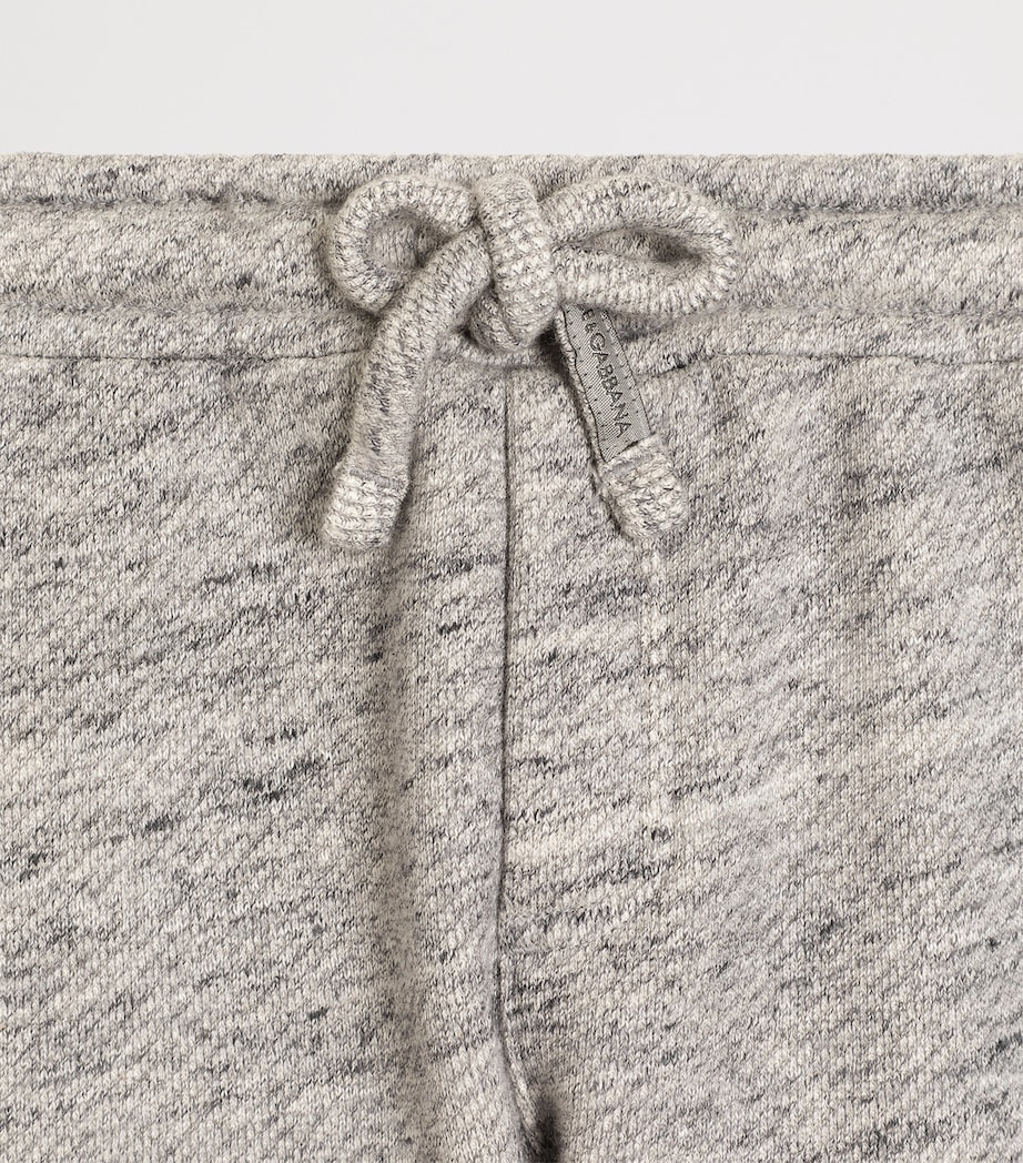 Dolce&Gabbana Kids Cotton Logo Drawstring Trousers (3-30 Months) Melange Grey Image 3