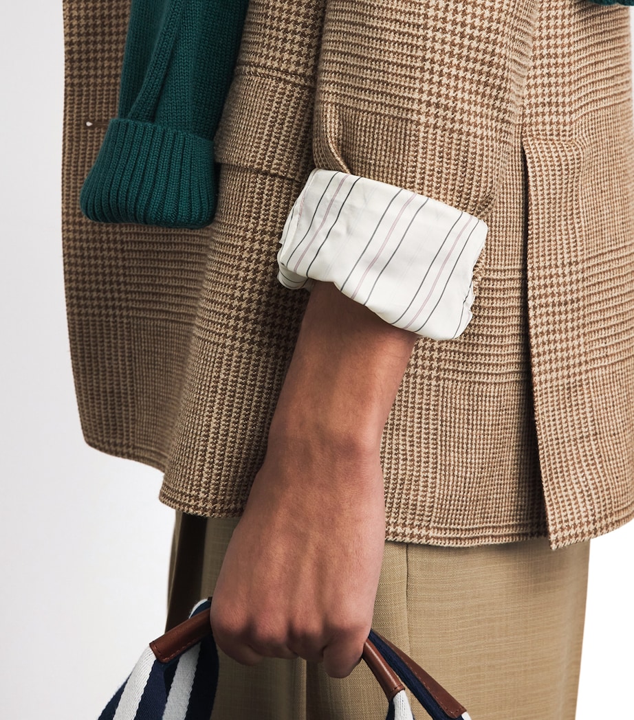 Polo Ralph Lauren Mens Linen-Silk-Wool Glenplaid Blazer Brown/tan Image 3