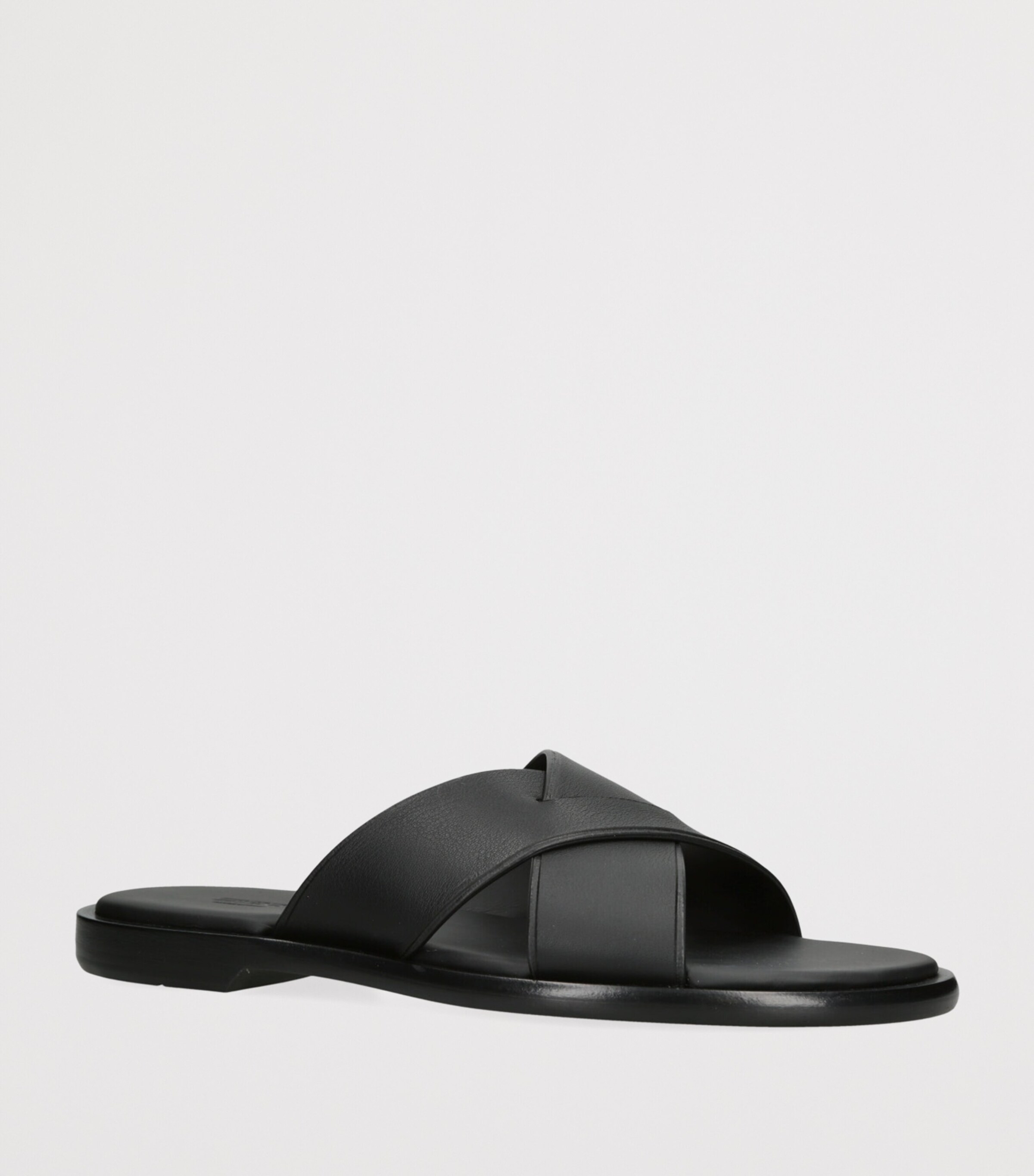 Zegna Leather Sandals Black Image 3