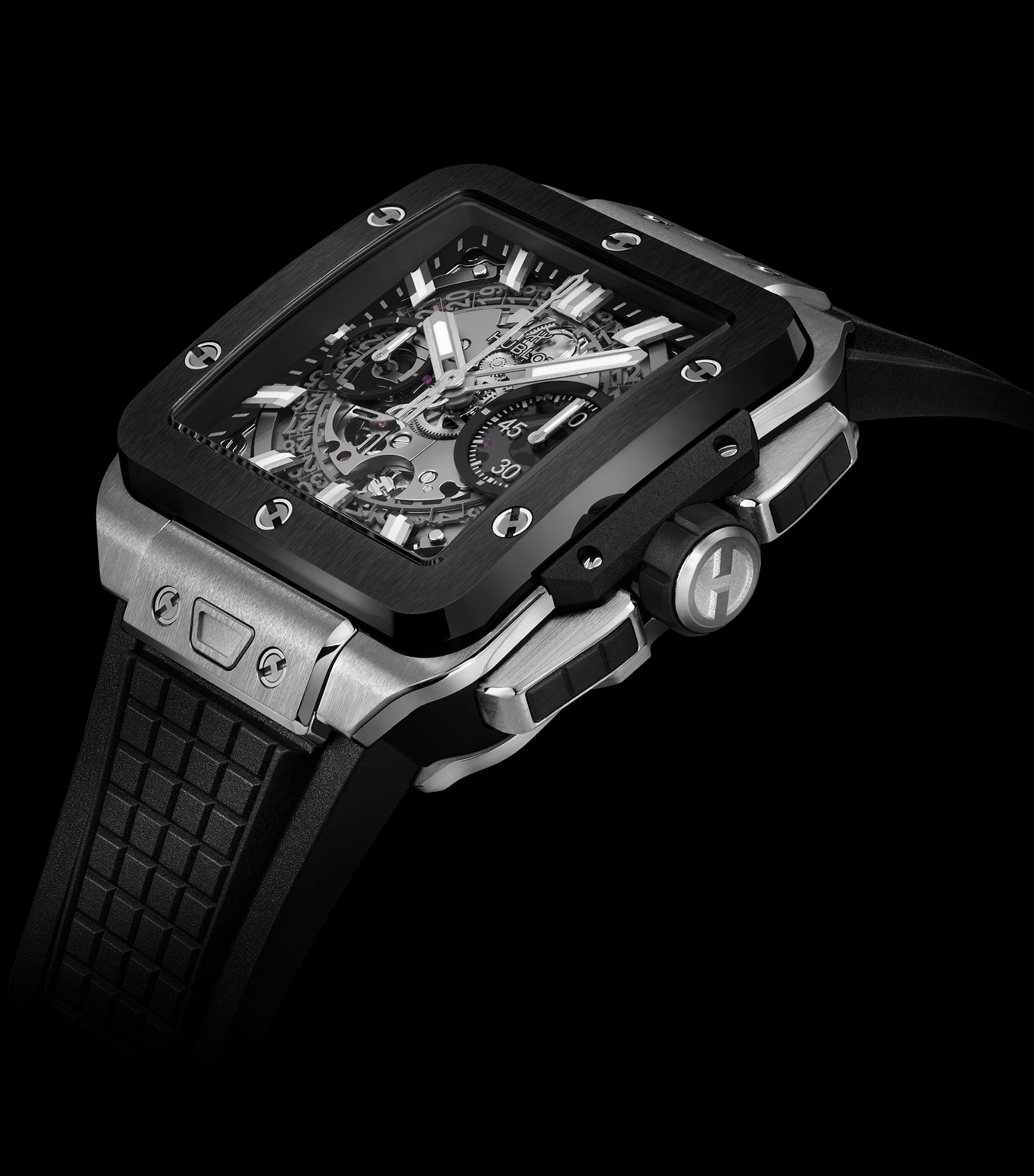 Titanium and Ceramic Square Bang Unico Watch 42mm BLACK Image 3