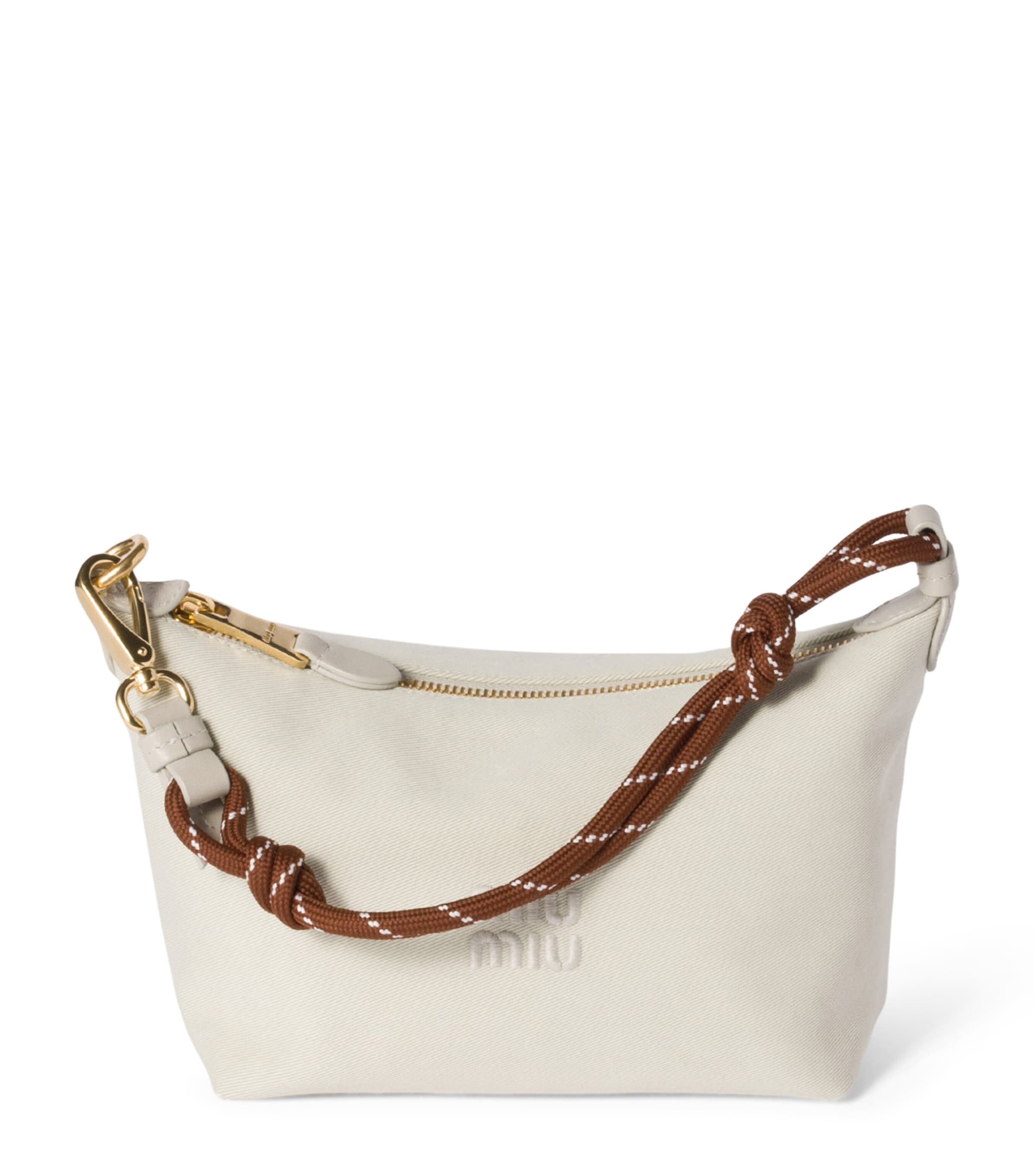 MIU MIU | GABARDINE POUCH PLASTER WHITE/CHALK WHITE バッグ Miu Miu Gabardine Pouch in Natural | Lyst