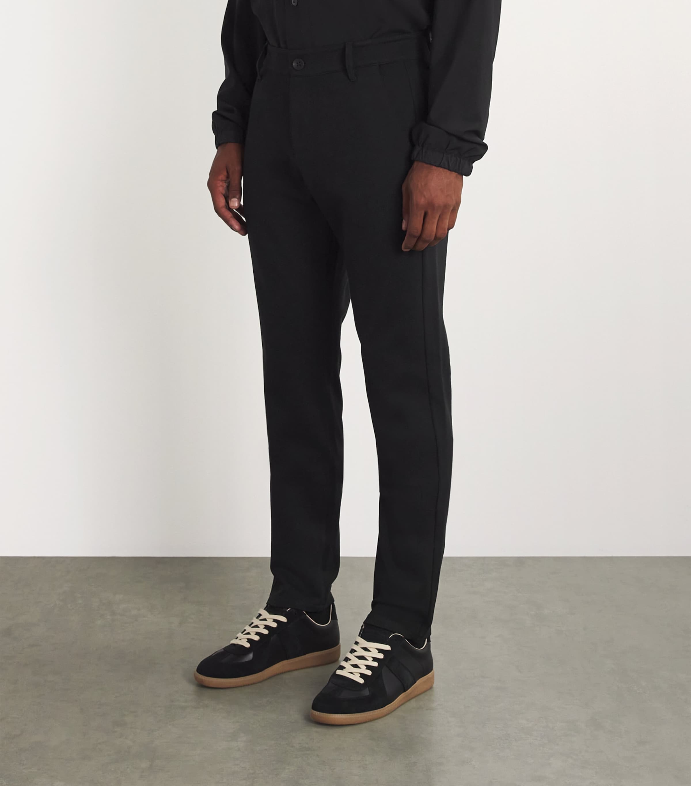 Slim-Fit Stretch Trousers BLACK Image 3