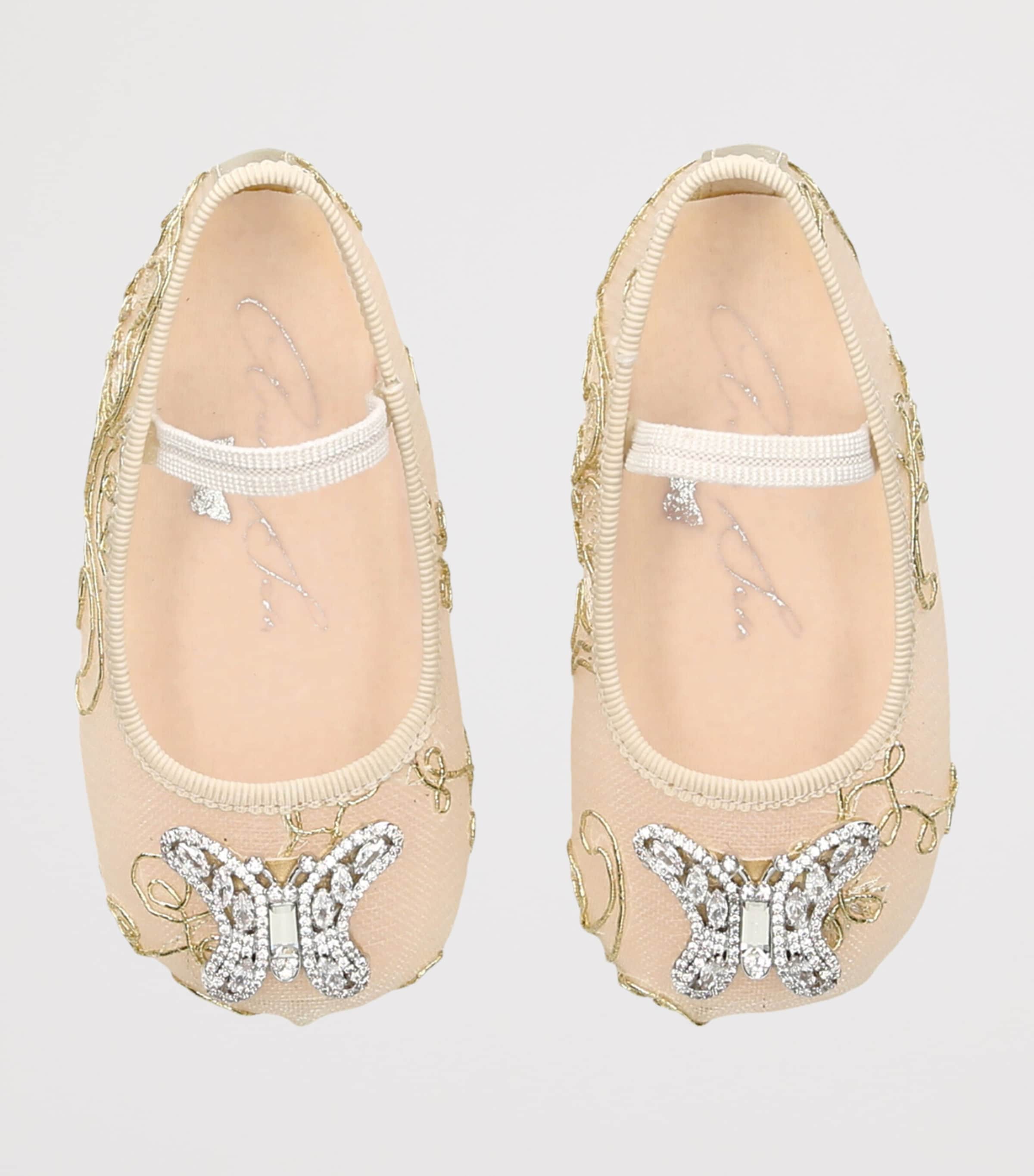 Aruna Seth Lace Odette Ballet Flats Gold Image 3