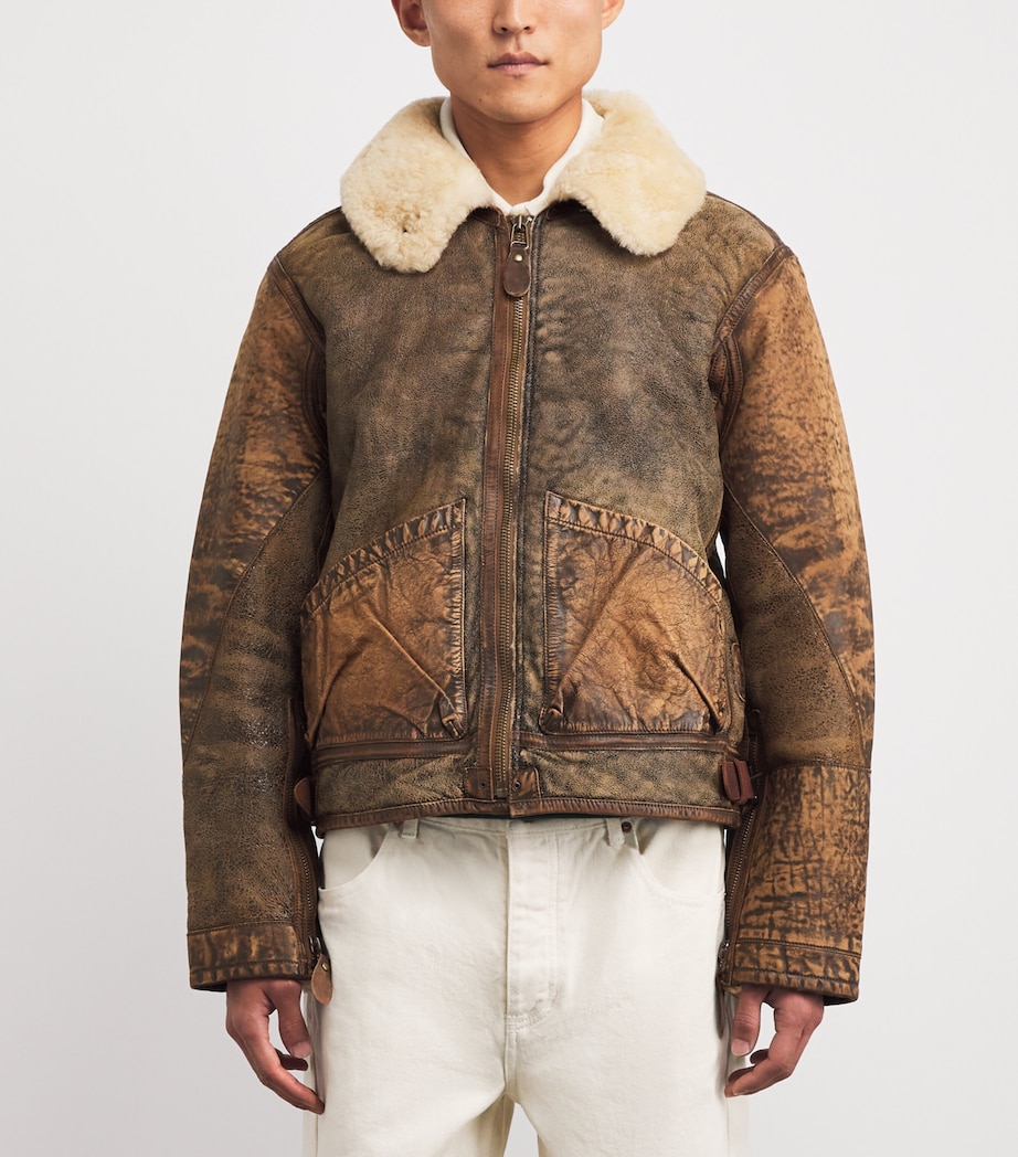 Shearling Bomber Jacket BROWN Image 3