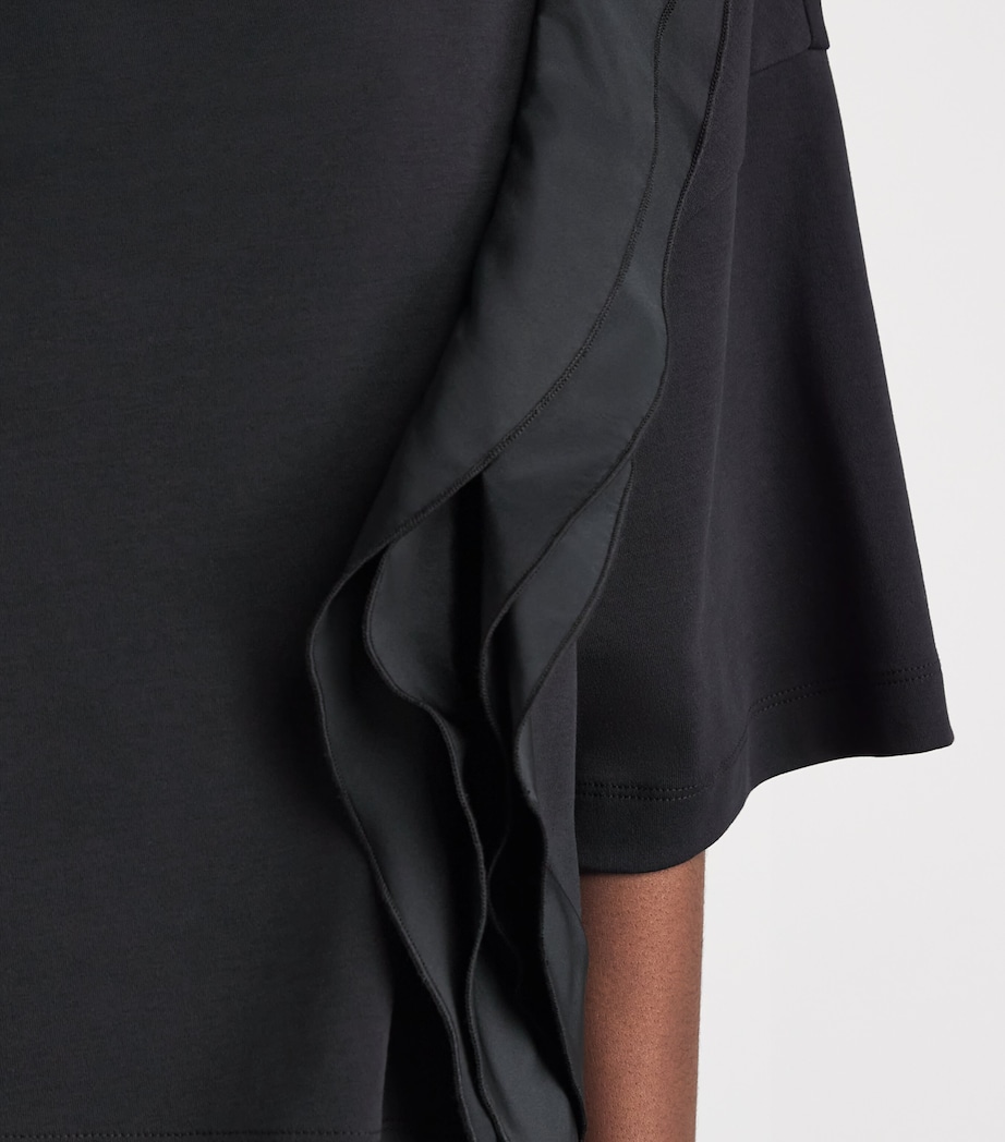 Max Mara Womens Cotton Floral Appliqué T-Shirt Black Image 3