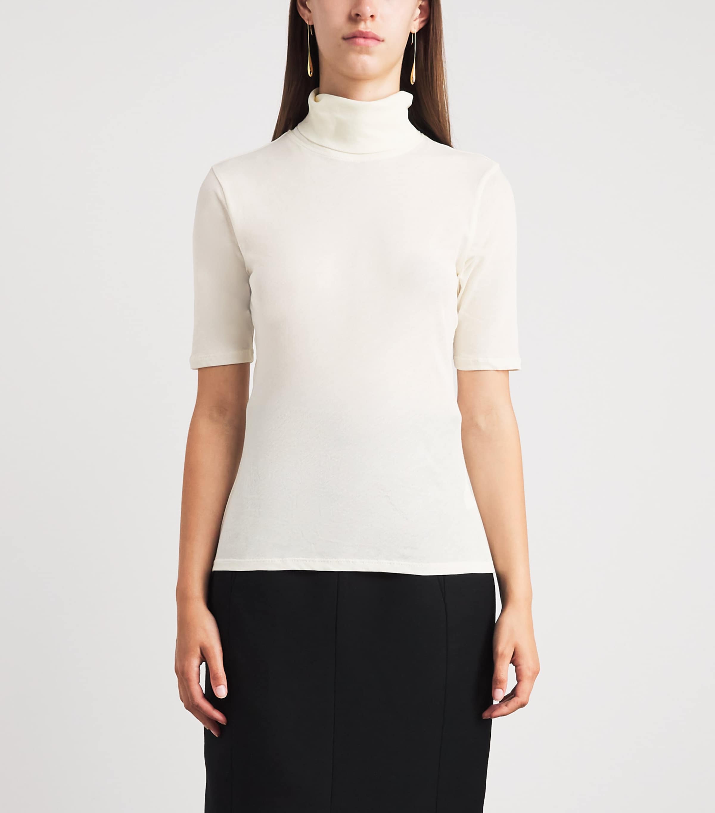 CAMILLA AND MARC Womens Cotton Jersey Dakota Rollneck Top Mcrm Cream Image 4