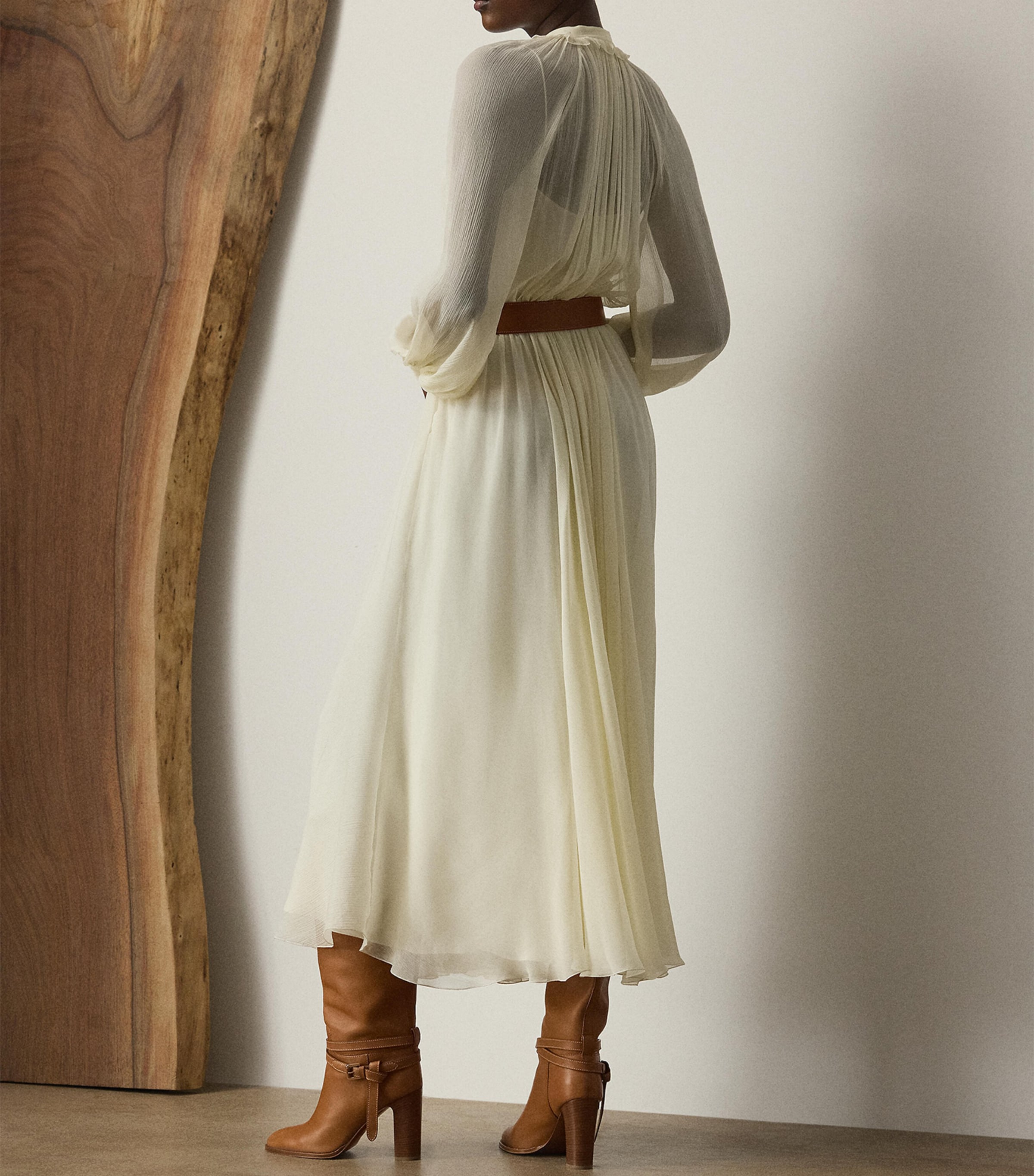 Mulberry Silk Grantly Midi Shirt Dress LUX CREAM Image 3