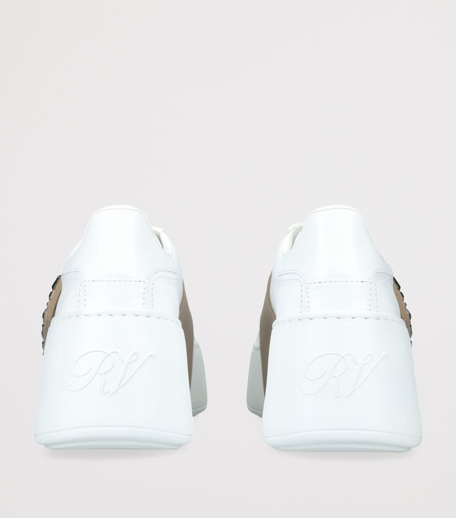 Leather Viv Skate Platform Sneakers CAMEL/COMB Image 2