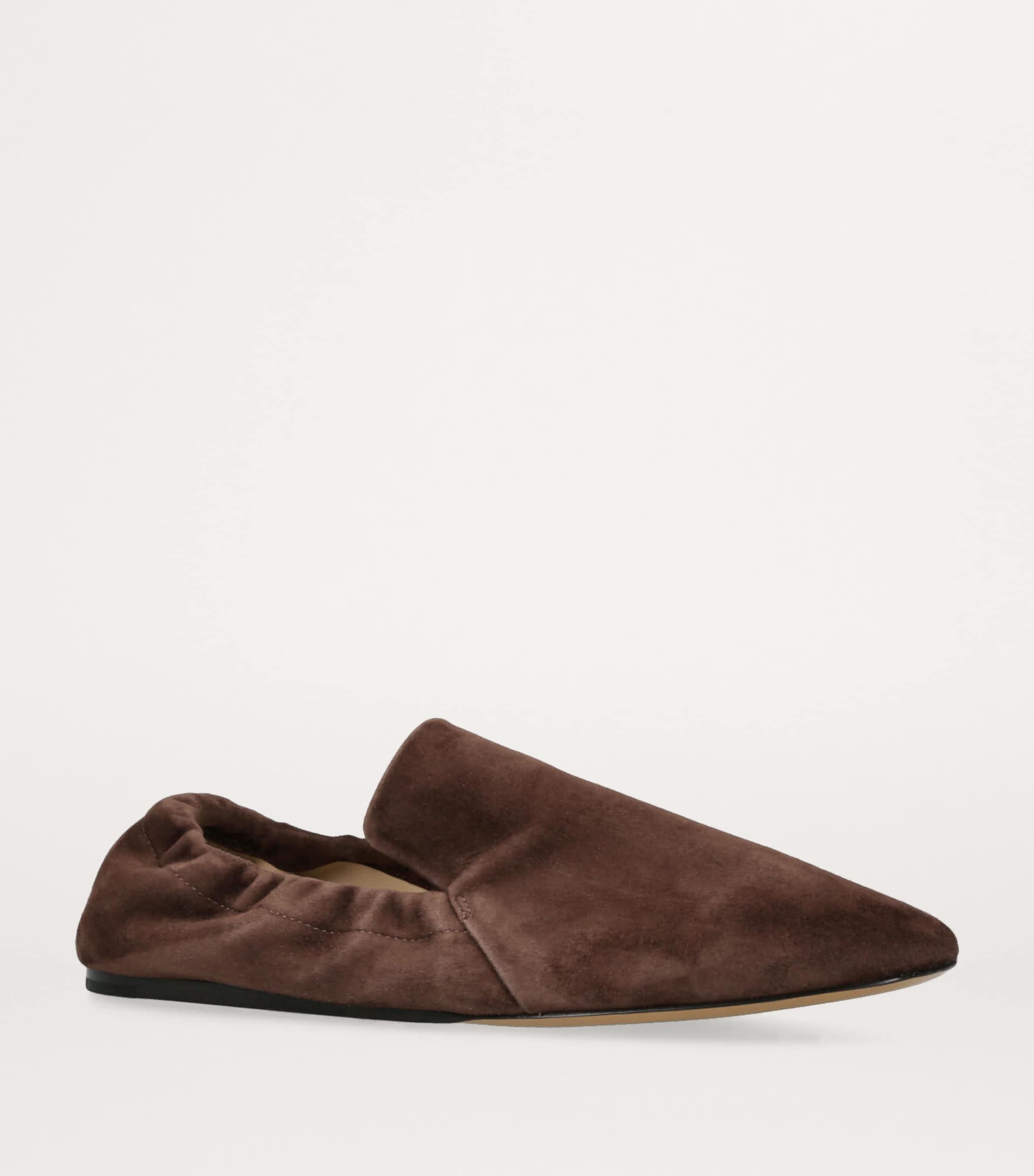 Suede Mocassino Ballet Flats BROWN Image 3