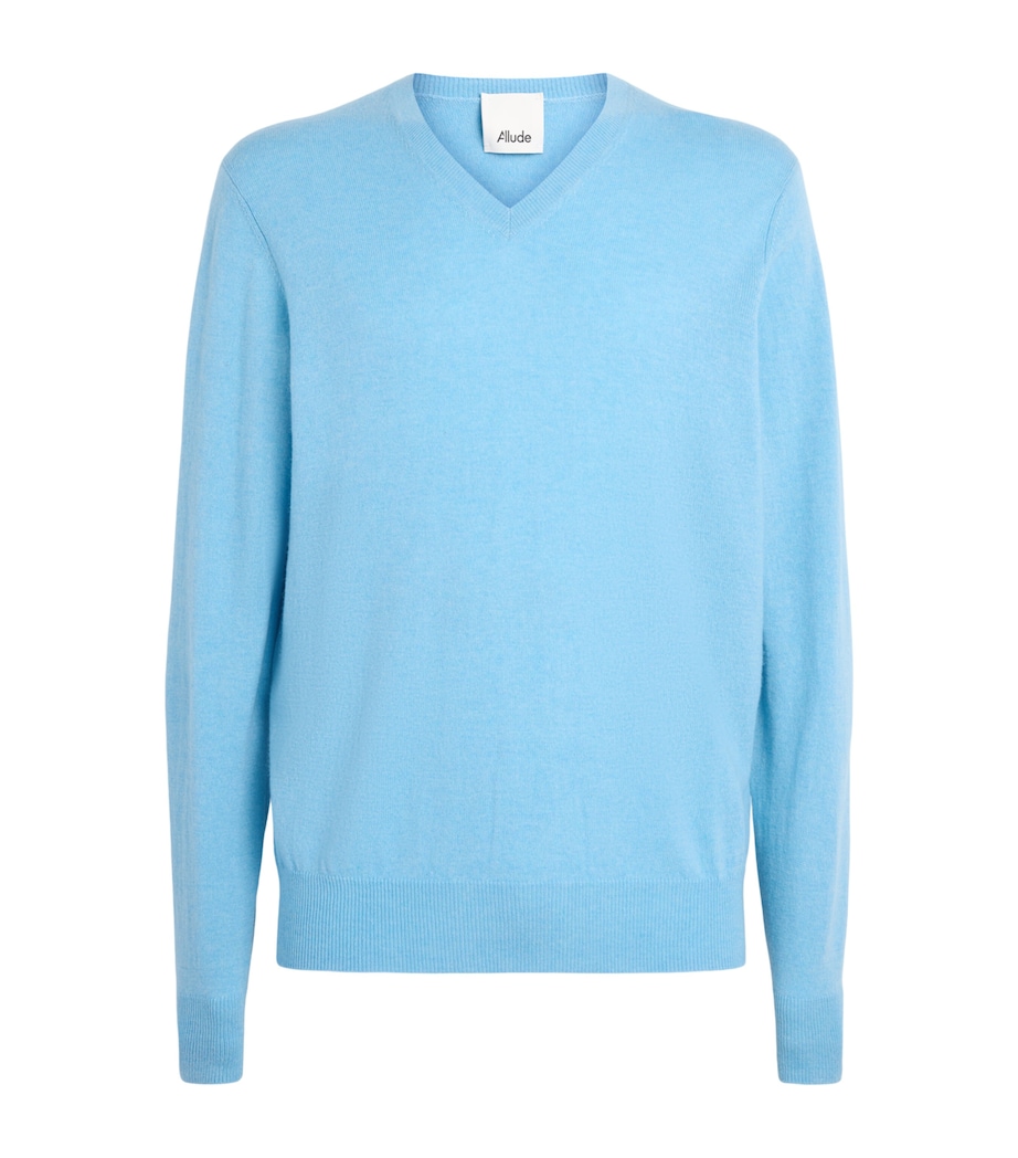 Allude Mens Cashmere V-Neck Sweater Image 1