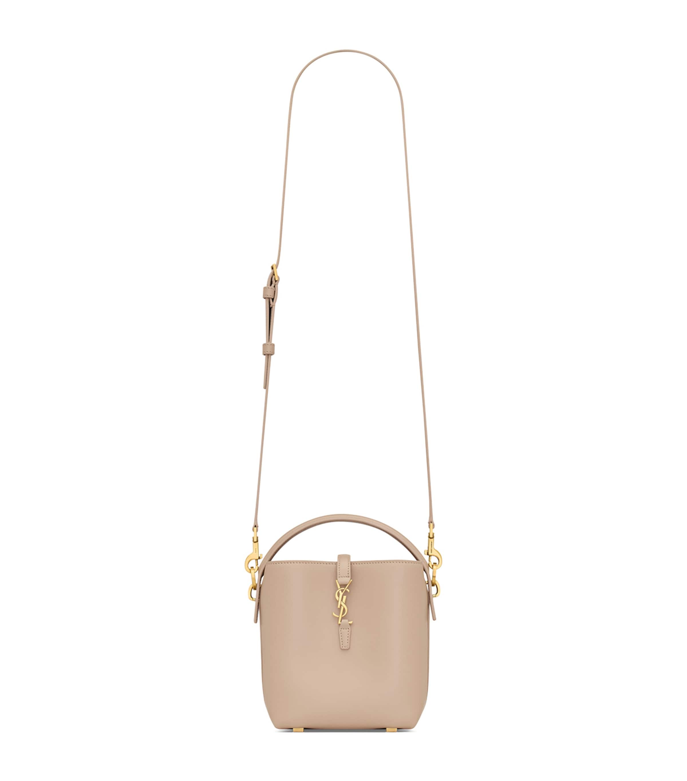 Saint Laurent Mini Le 37 Bucket Bag In Beige