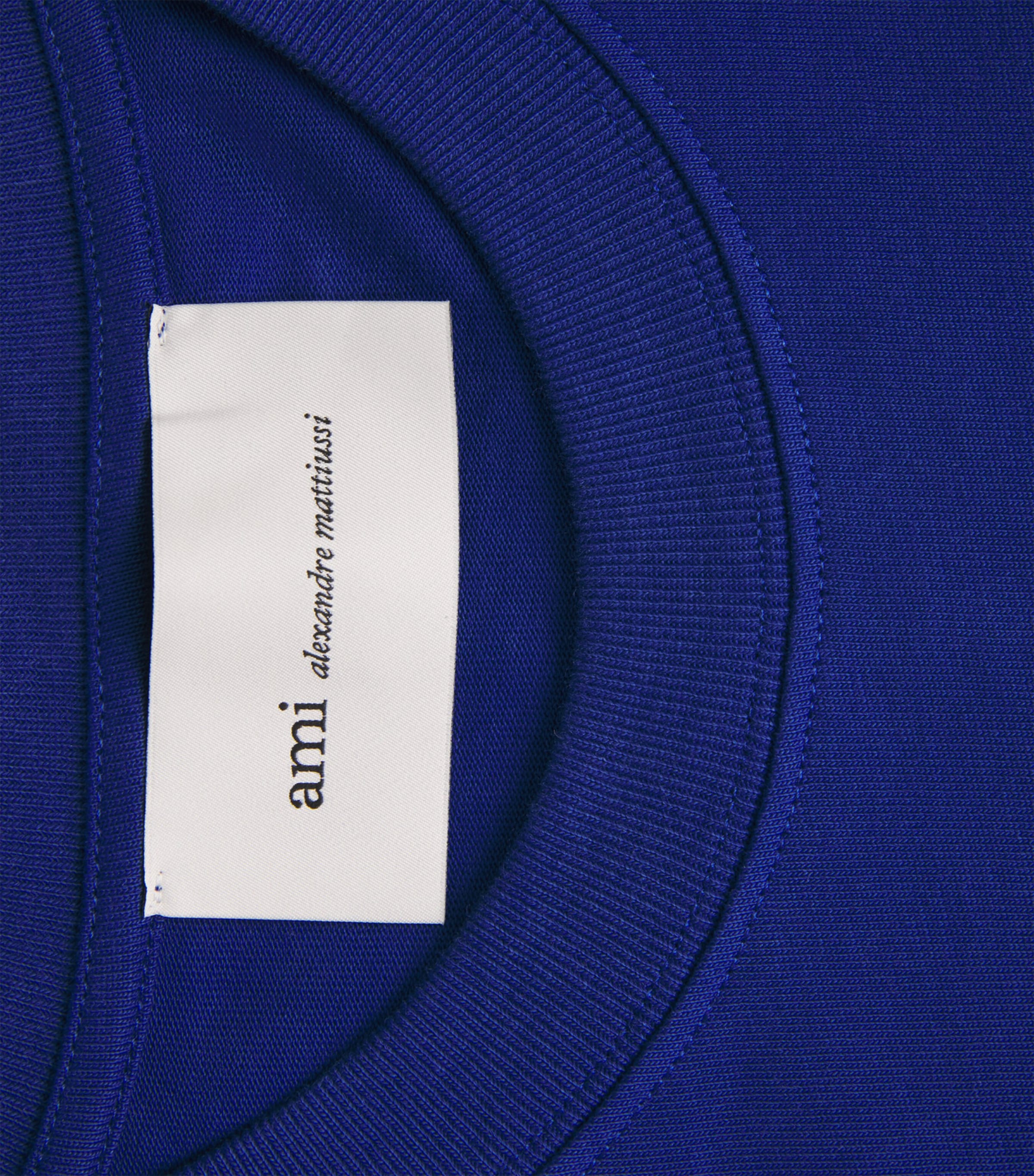 AMI Paris Mens Embossed Ami de Coeur T-Shirt Bleu Roi Image 6