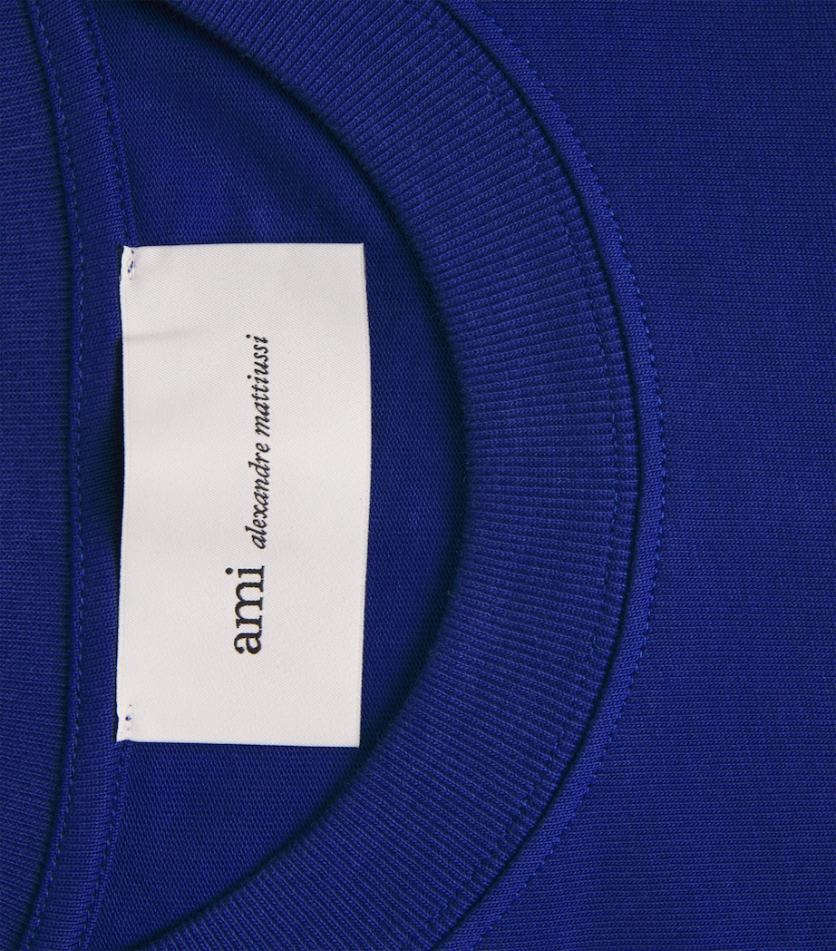 AMI Paris Mens Embossed Ami de Coeur T-Shirt Bleu Roi Image 6