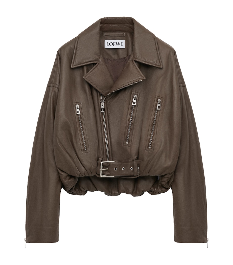 Nappa Lambskin Biker Jacket KHAKI GREEN Image 1