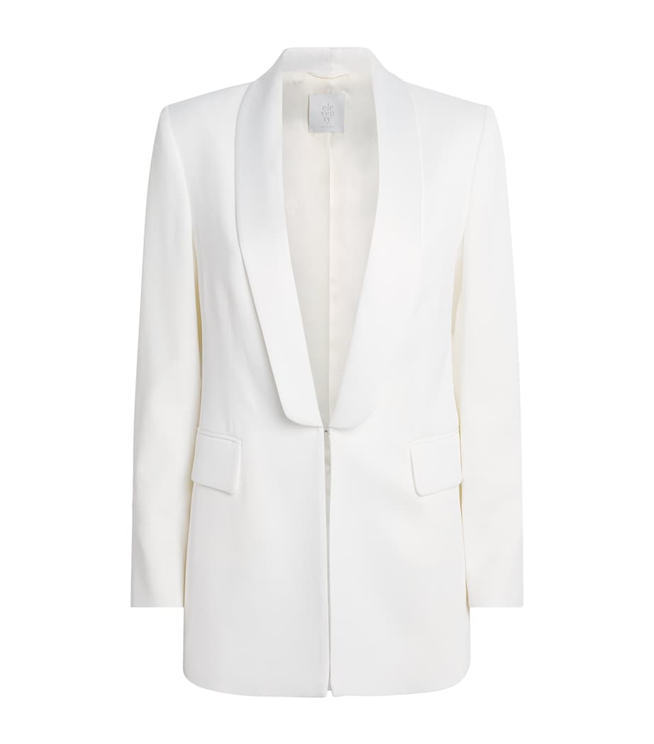 Eleventy Womens Twill Tuxedo Jacket Bianco Image 1