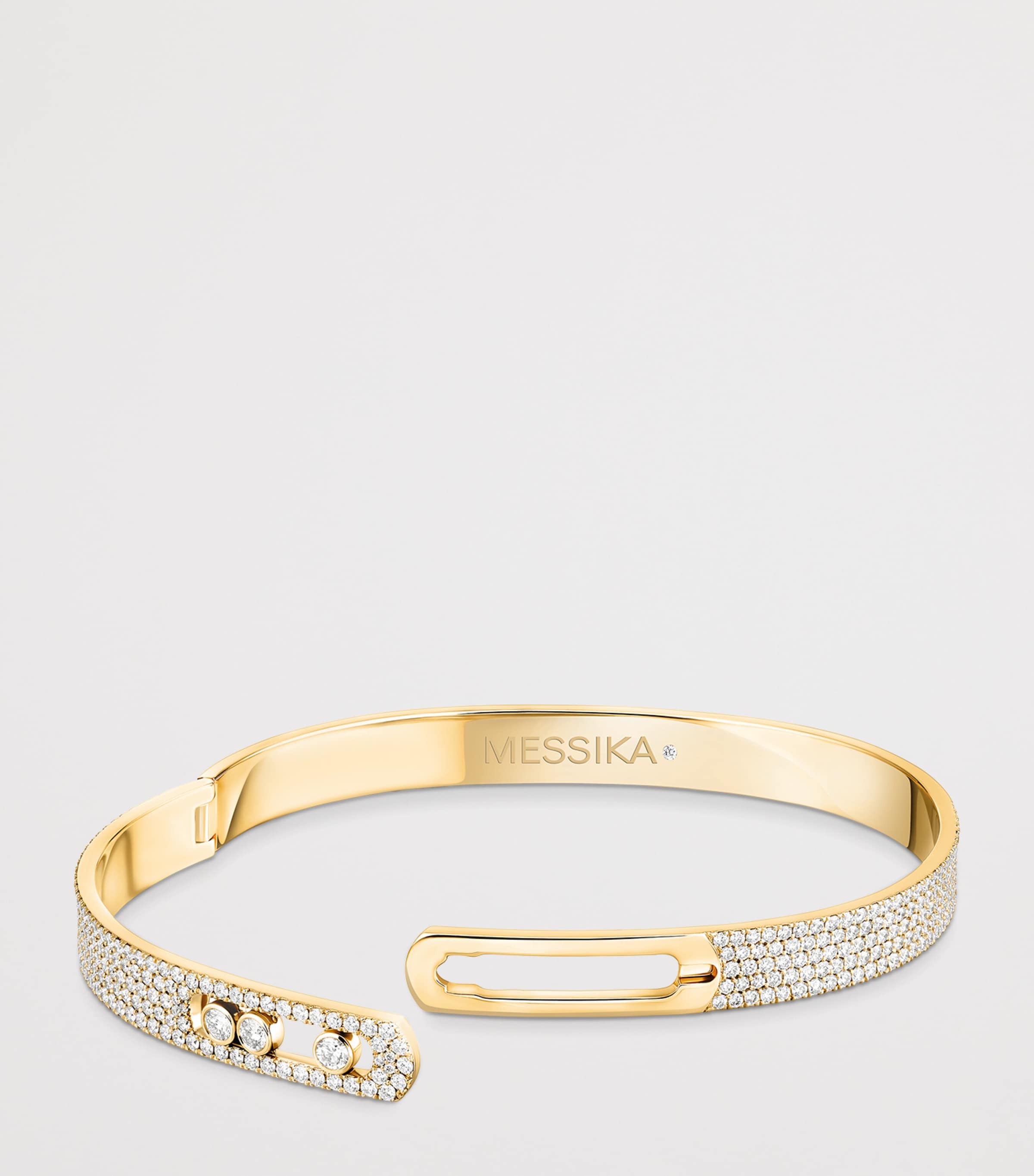 Messika Move Noa Yellow Gold and Diamond Pavé Bangle Yellow Gold Image 3