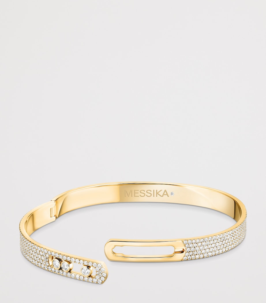 Messika Move Noa Yellow Gold and Diamond Pavé Bangle Yellow Gold Image 3