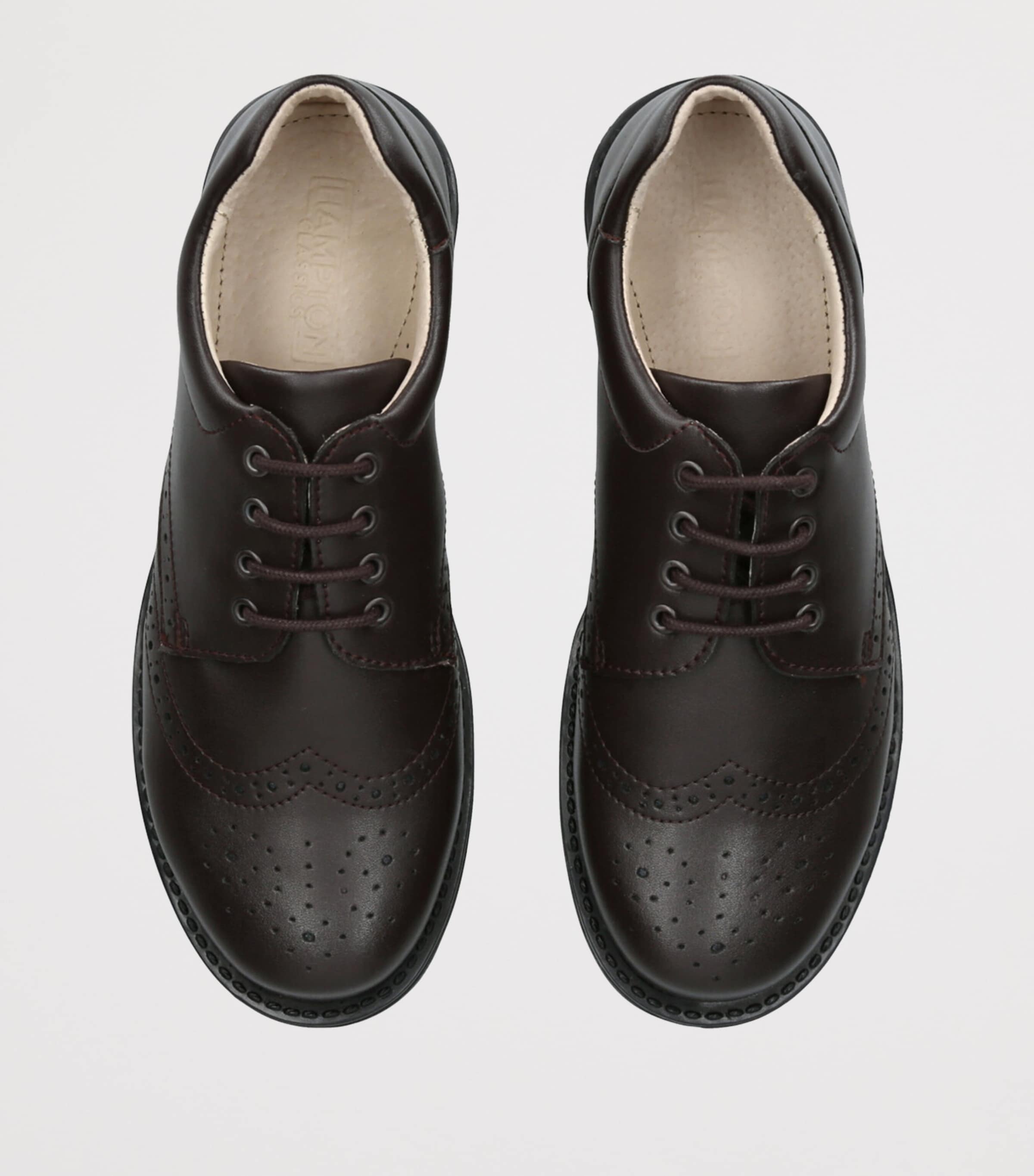 Leather Hamish School Shoes DARK BROWN Image 4