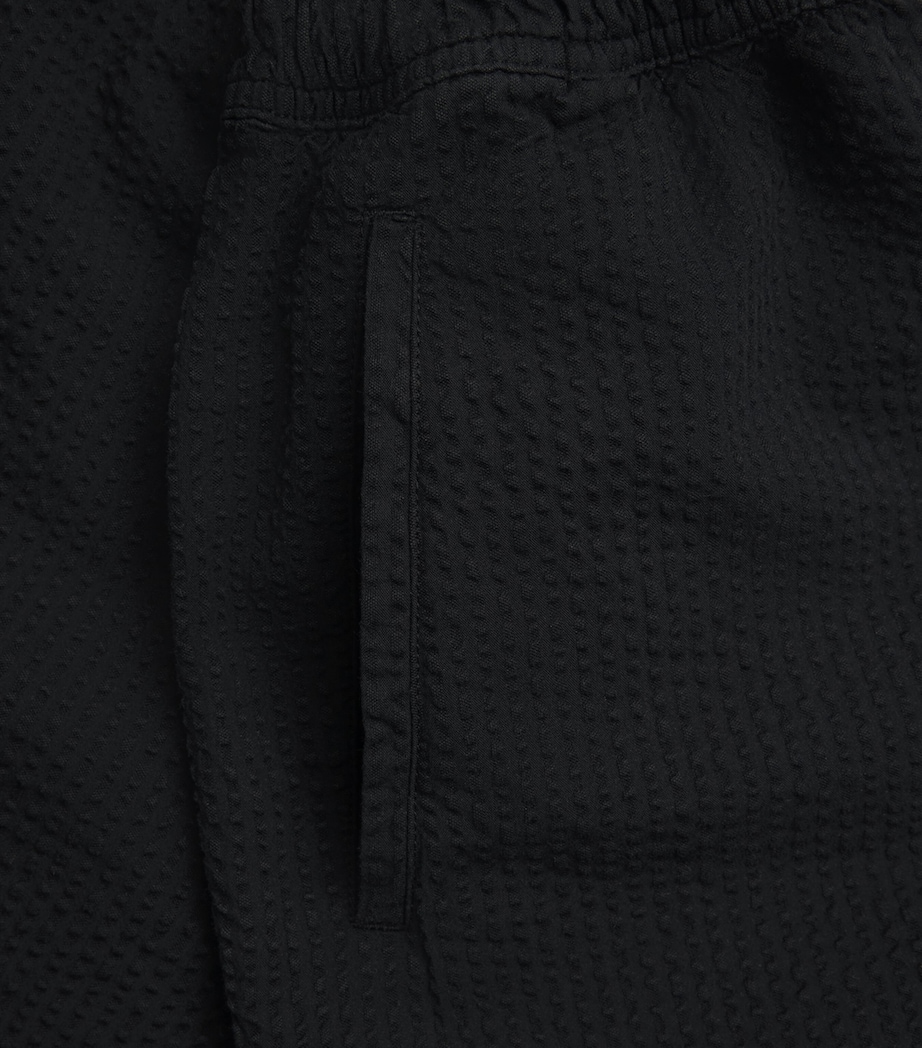Wax London Mens Cotton Seersucker Mescal Shorts Black Image 6