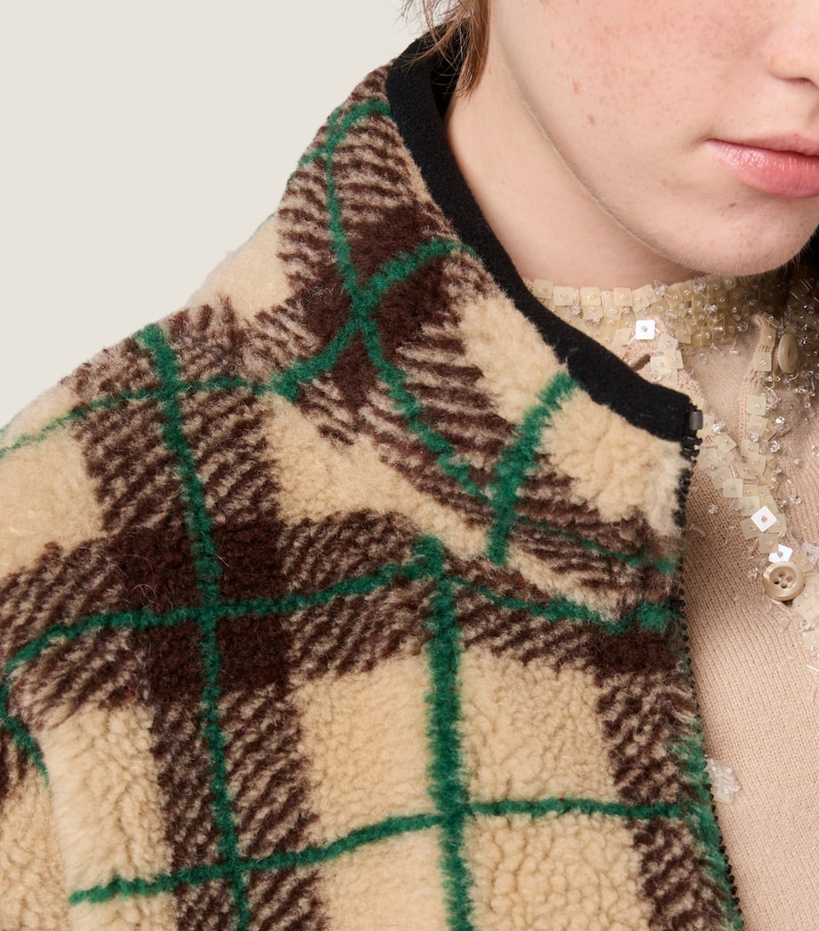 Check Teddy Fleece Jacket F042Q Image 6