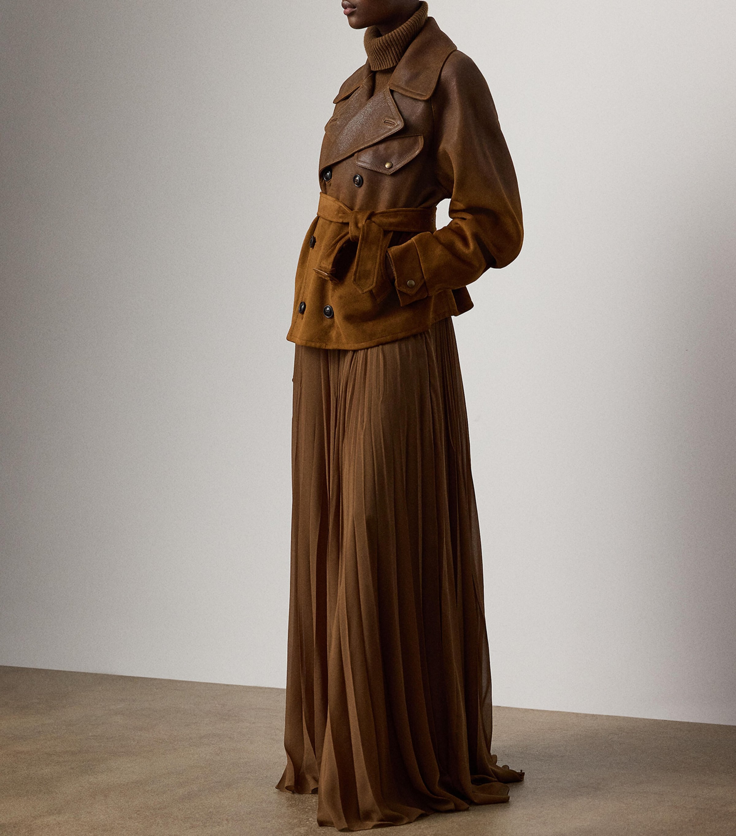 Lamsbkin Eldridge Moto Jacket DISTRESSED BROWN Image 2