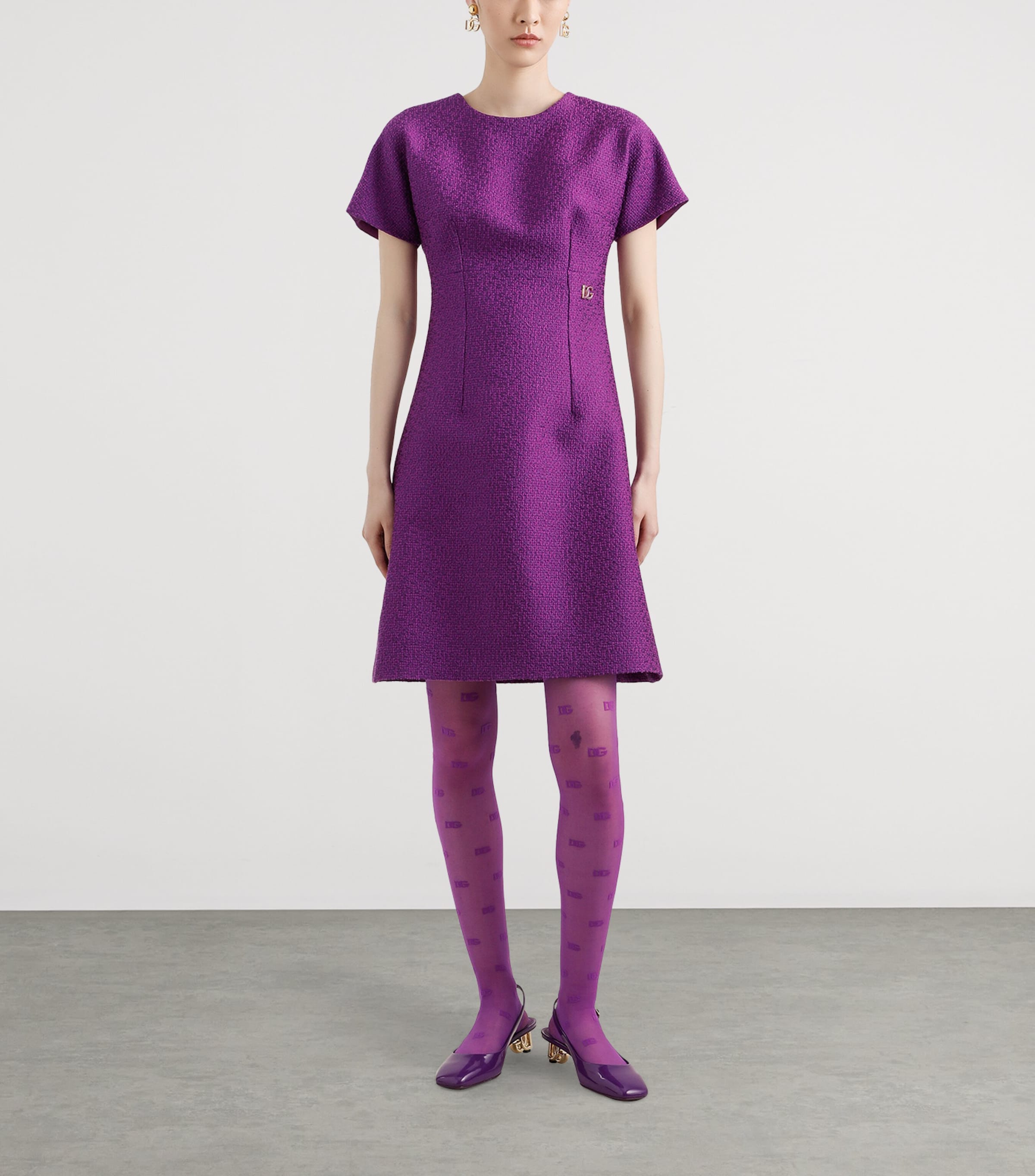 Virgin Wool-Blend Mini Dress F0571-PURPLE Image 2