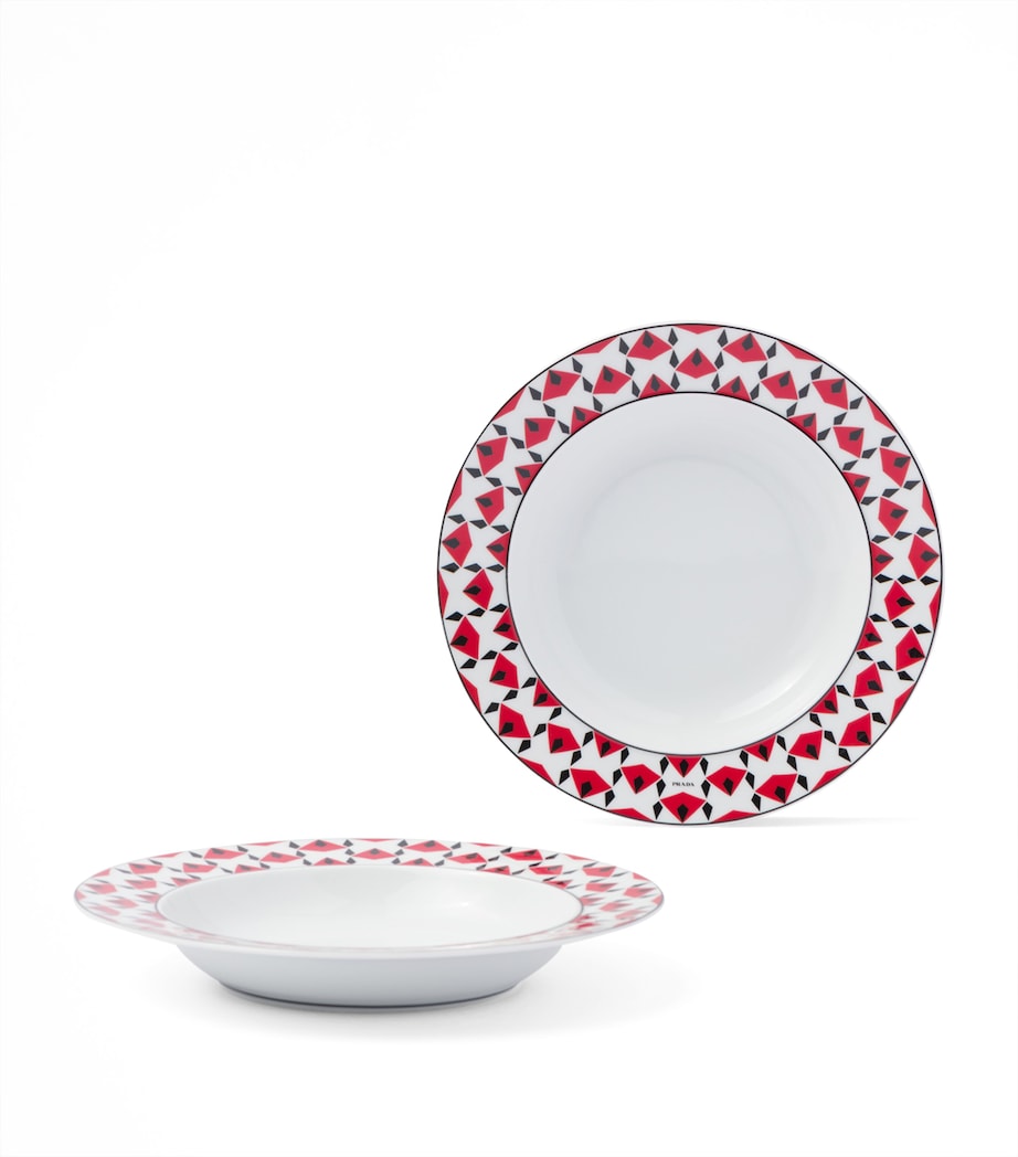 Set of 2 Porcelain Vienna Soup Plates (22cm) F0E5X Image 1