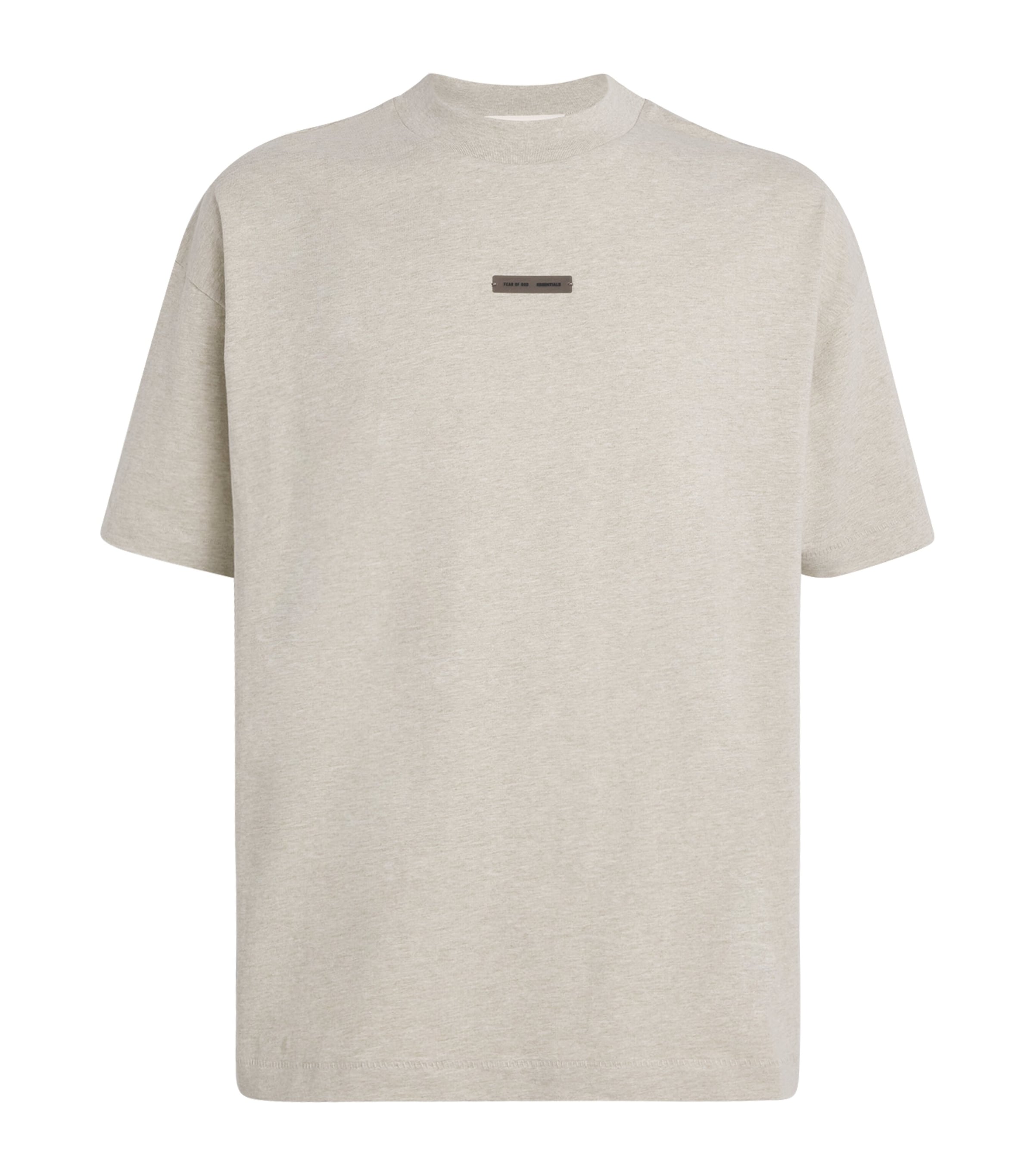 Essentials Cotton Marl Oversized Logo T-shirt In Neutral