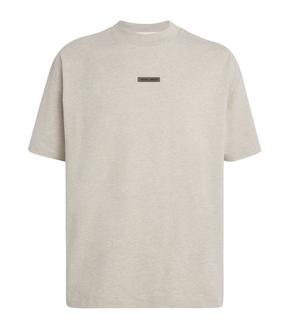 Cotton Marl Oversized Logo T-Shirt HEATHER STONE Image 1